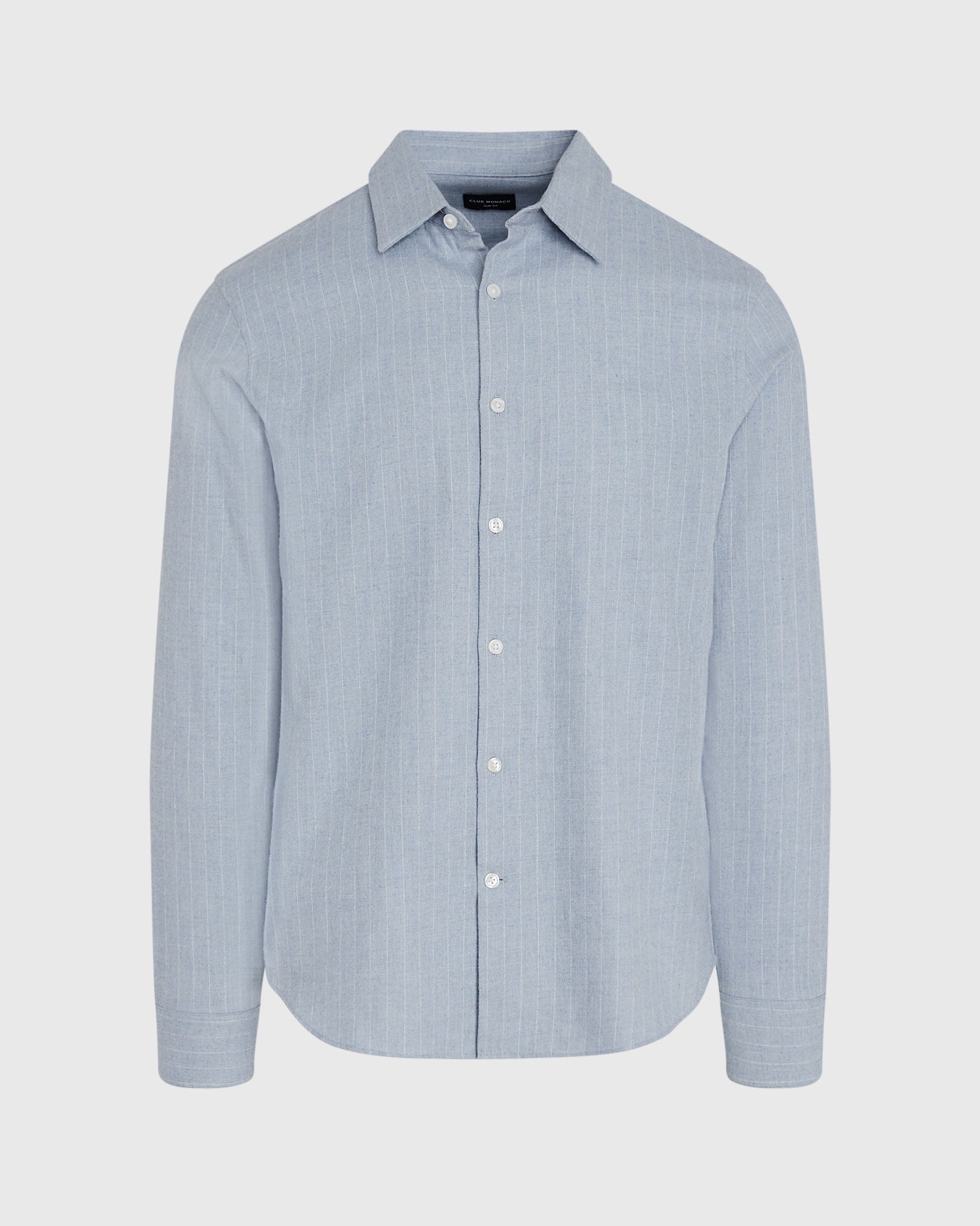 CLUB MONACO - Chemise à fines rayures en sergé - Mélange Bleu