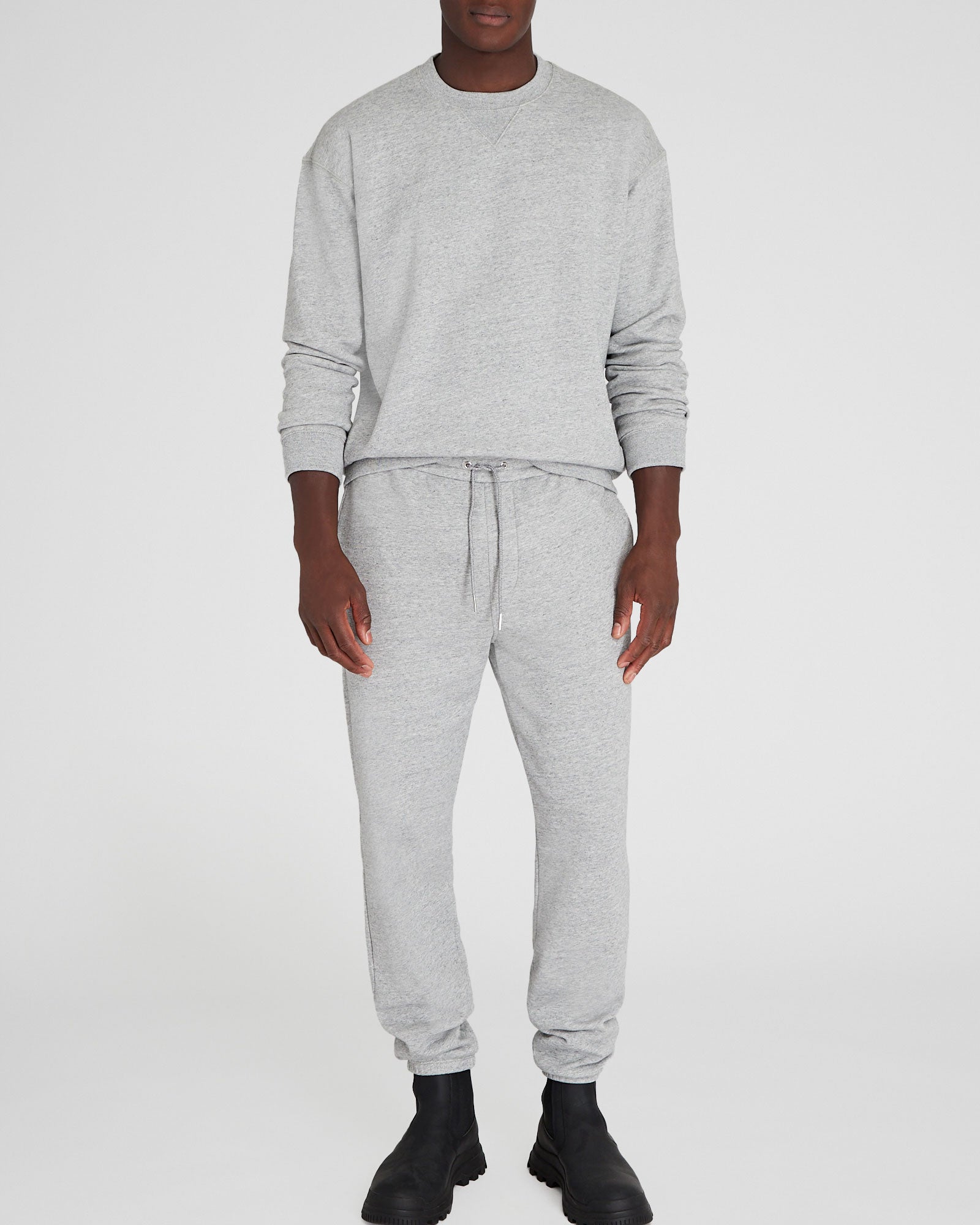 CLUB MONACO - Pantalon de survêtement en molleton décontracté - Gris Chiné