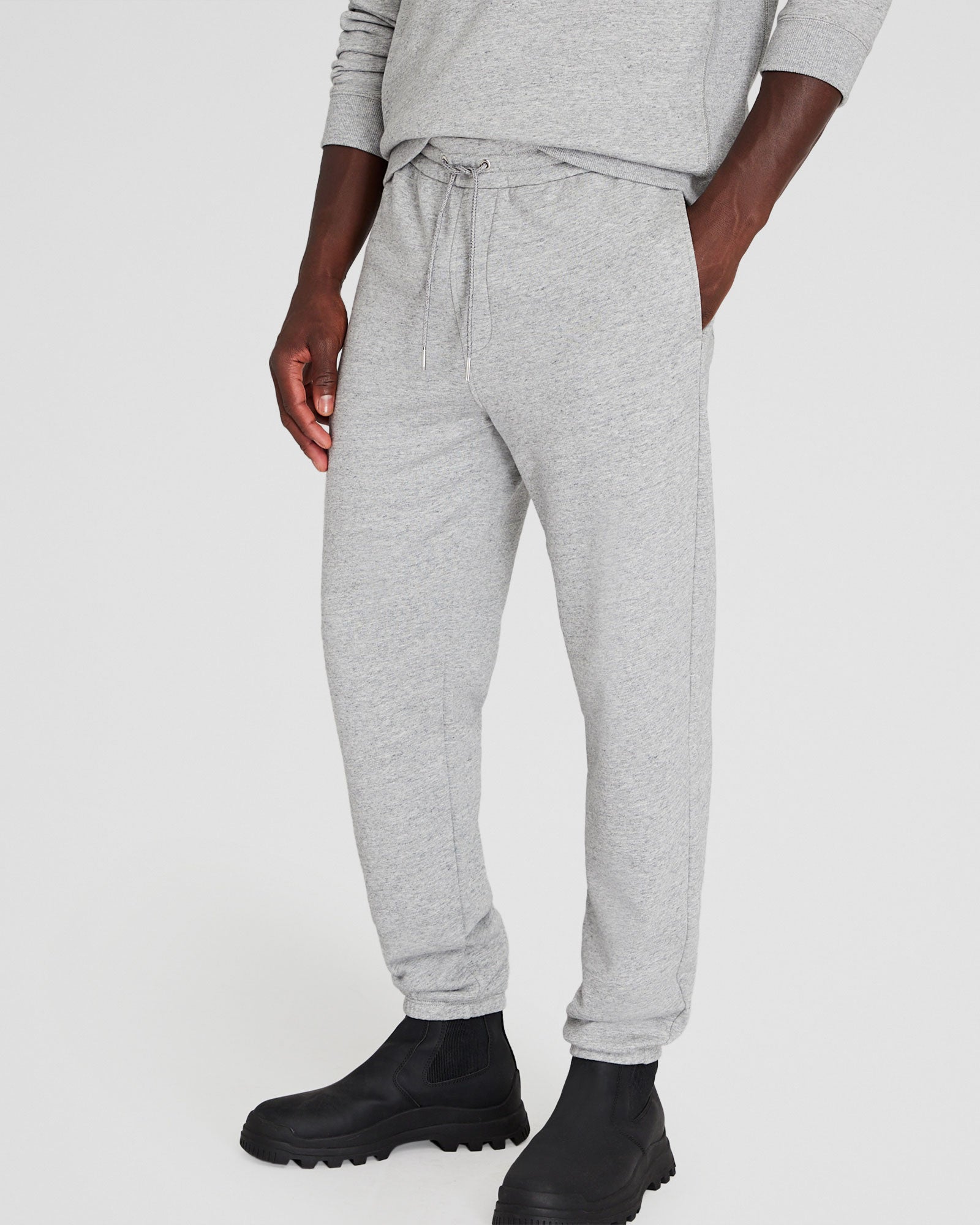 CLUB MONACO - Pantalon de survêtement en molleton décontracté - Gris Chiné