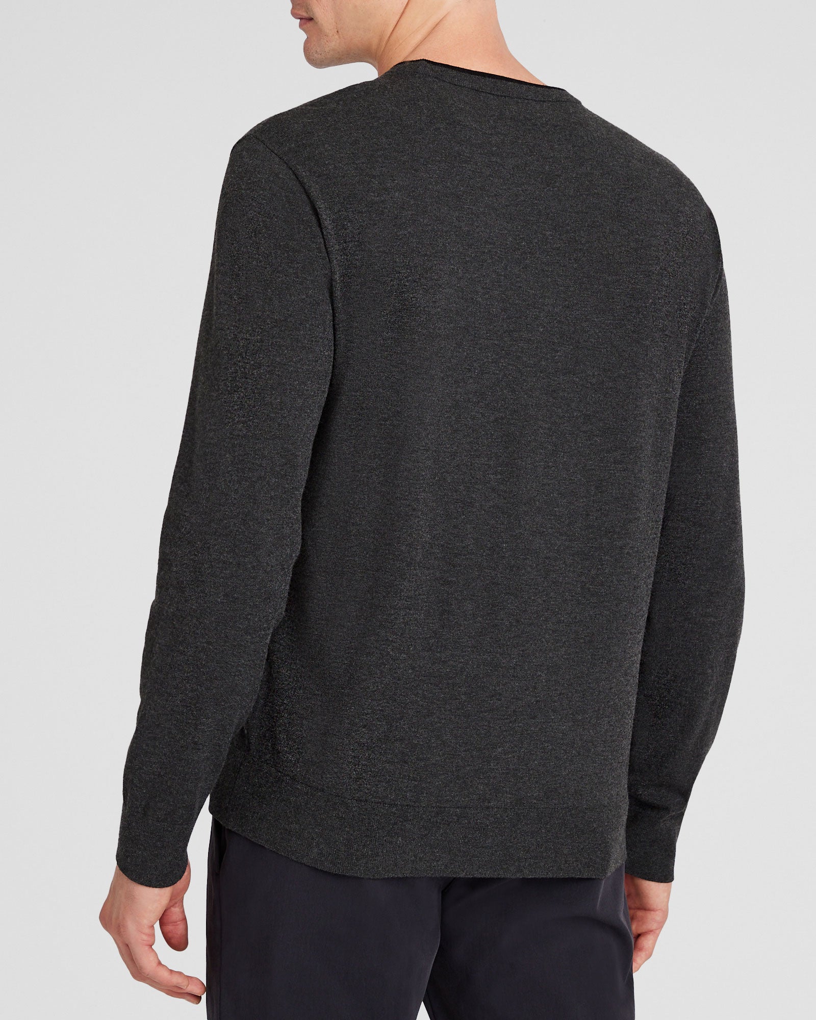 CLUB MONACO - Long-Sleeve Tech Crewneck - Dark Charcoal