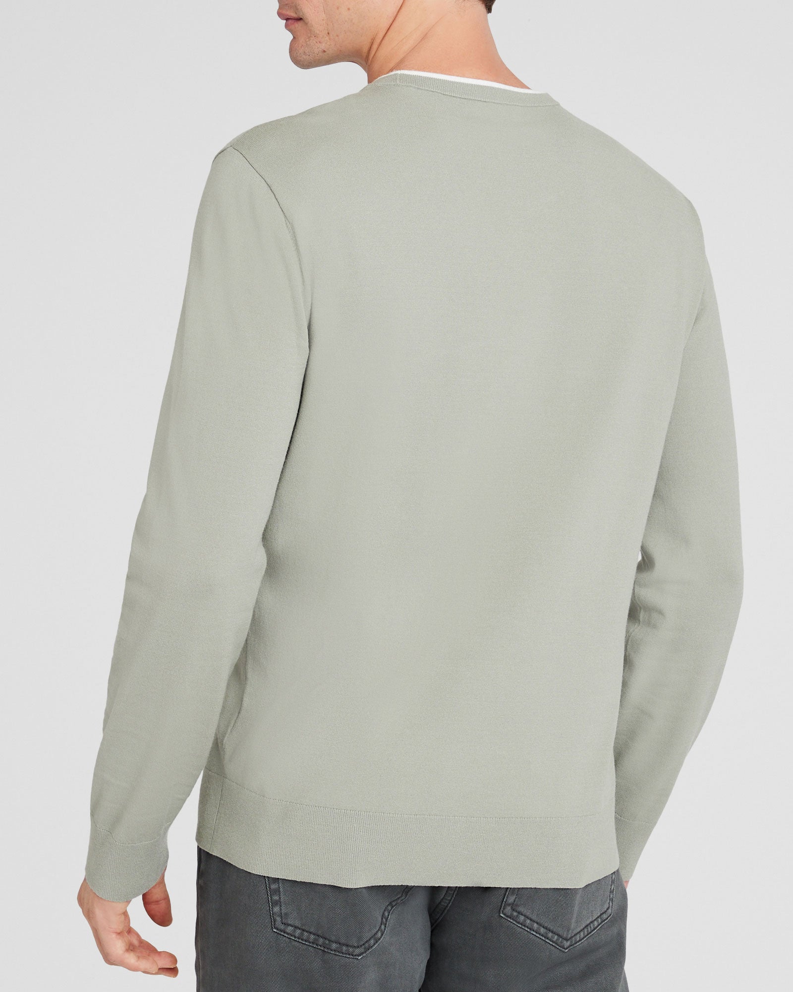 CLUB MONACO - T-shirt technique à manches longues et col rond - Sage