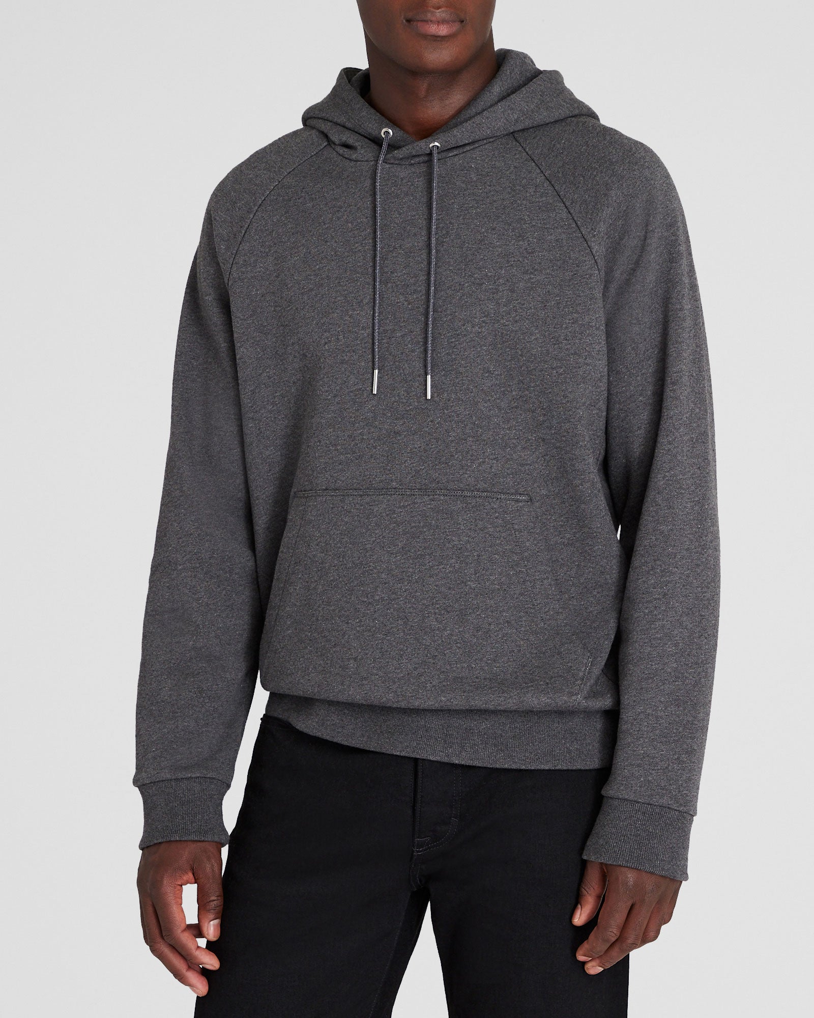 CLUB MONACO - Chandail à capuche en tissu éponge - Noir Gris Chiné