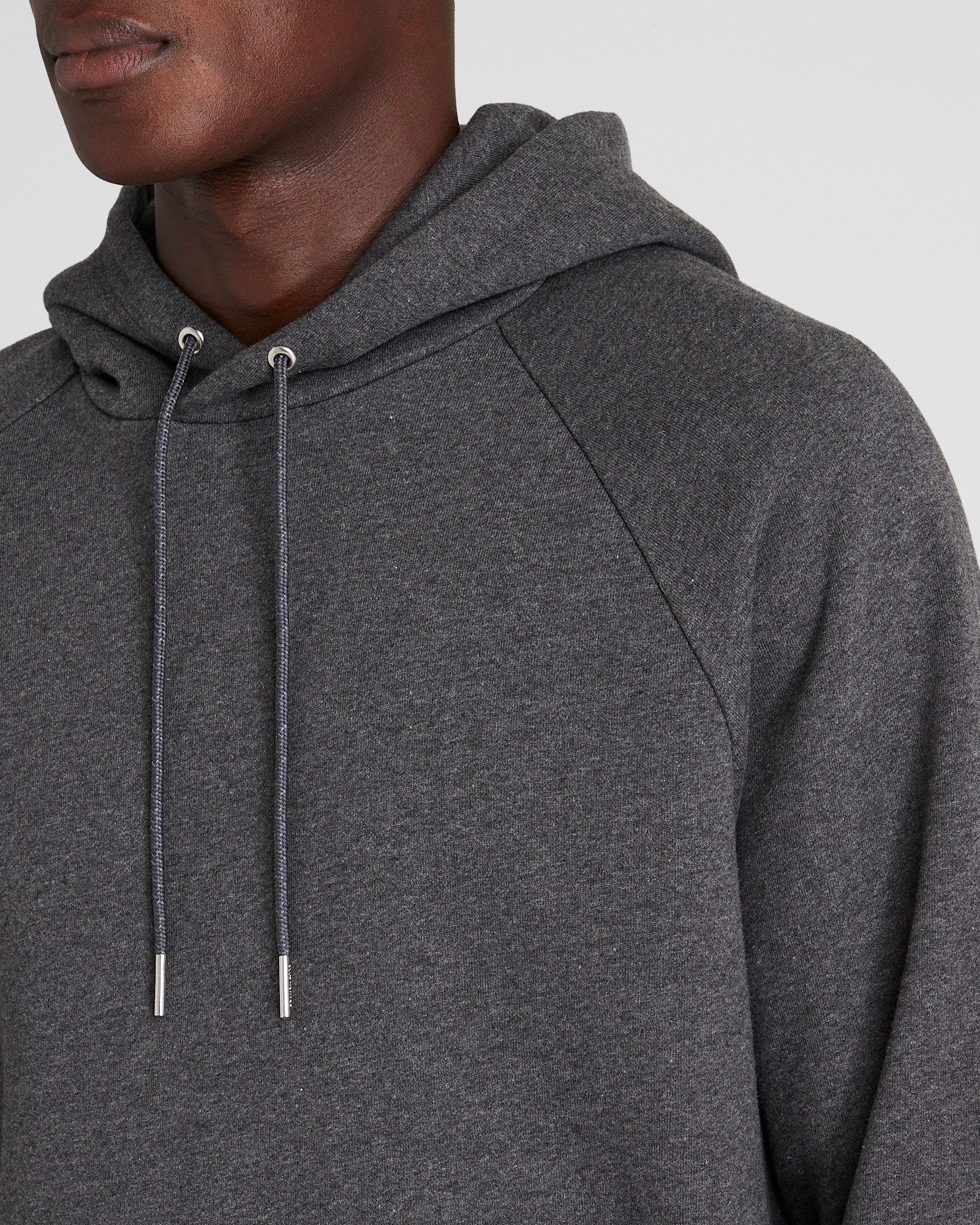 CLUB MONACO - Chandail à capuche en tissu éponge - Noir Gris Chiné