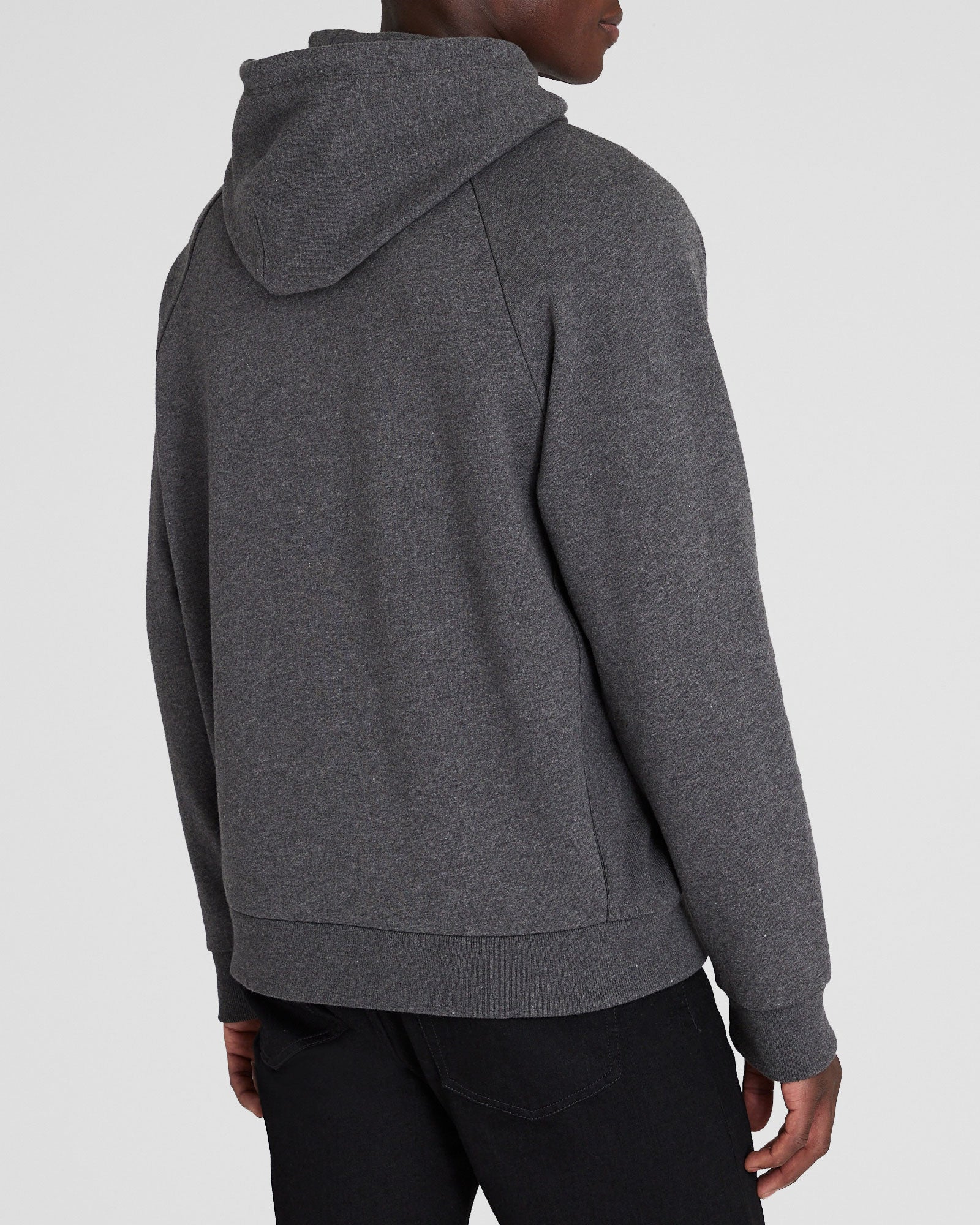 CLUB MONACO - Relaxed Classic Terry Hoodie - Black Heather Grey