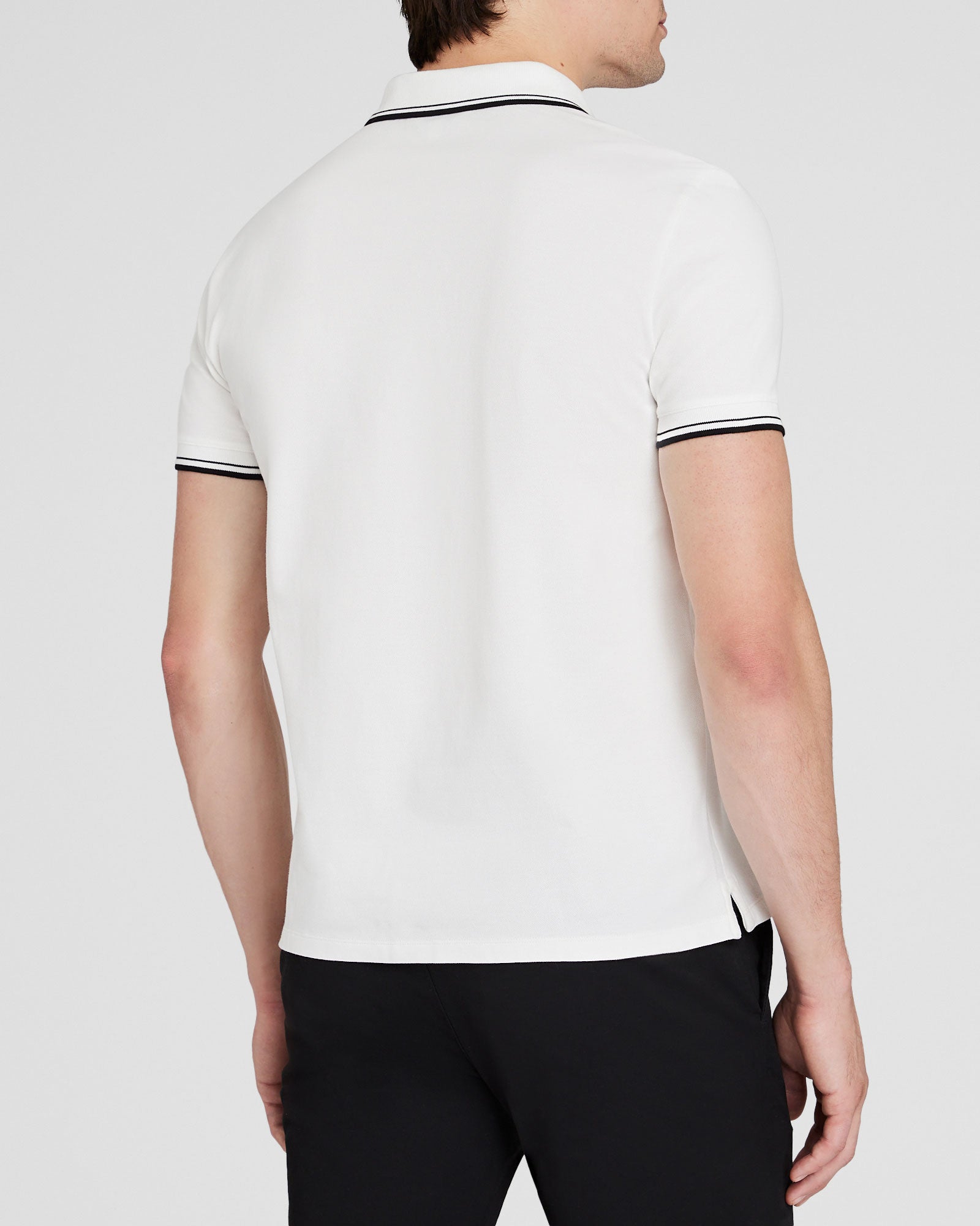 CLUB MONACO - Polo en coton à col bordé - Blanc De Blanc
