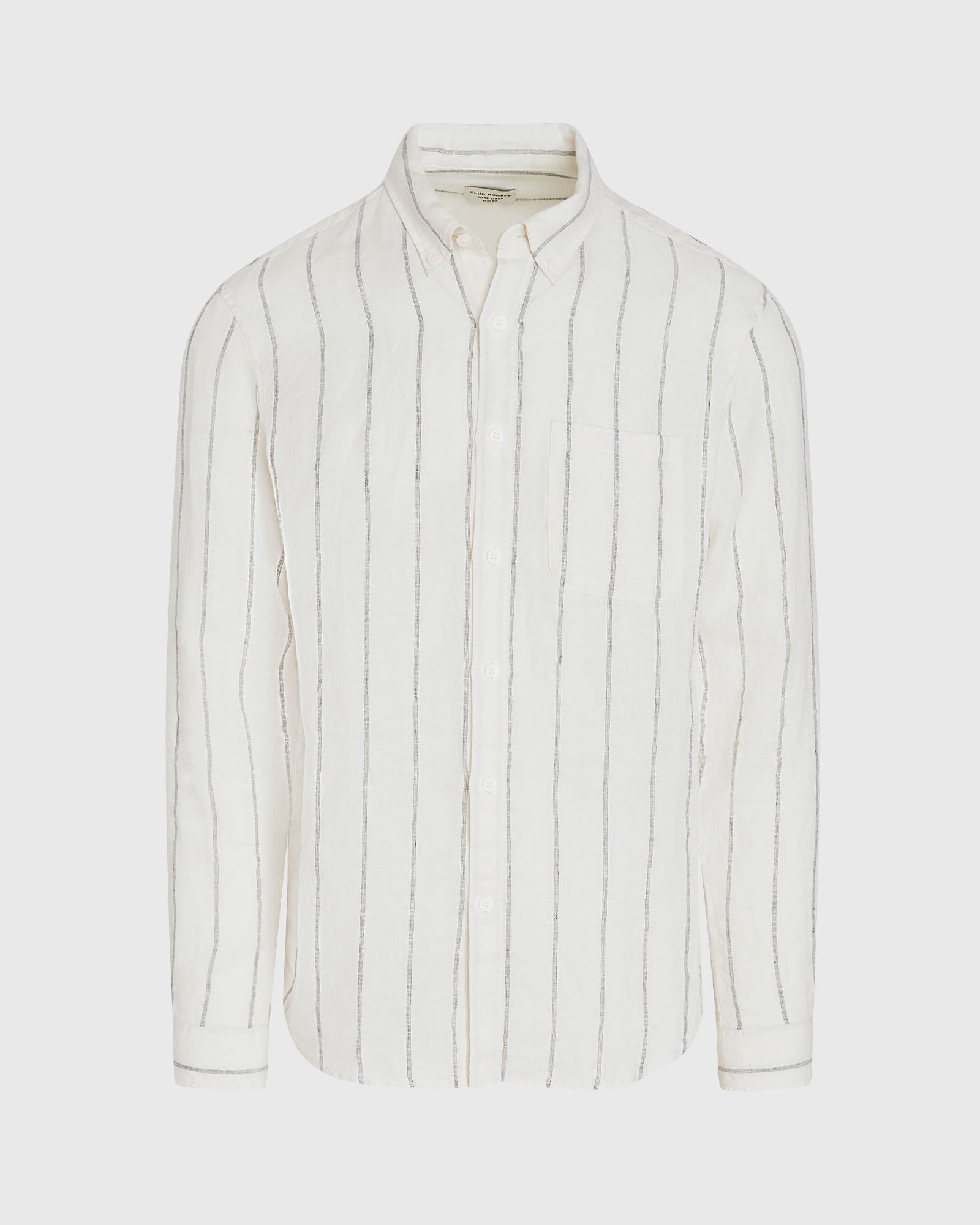 CLUB MONACO - Chemise à rayures à manches longues - Grandes rayures blanches
