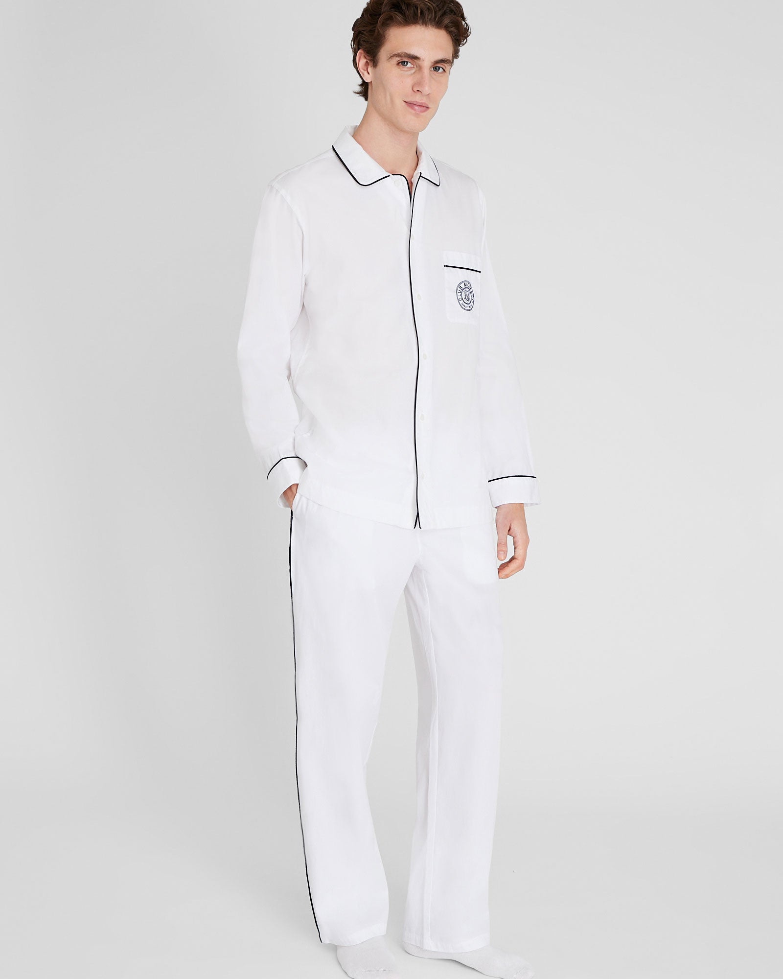 CLUB MONACO - Crest Pajama Set - White
