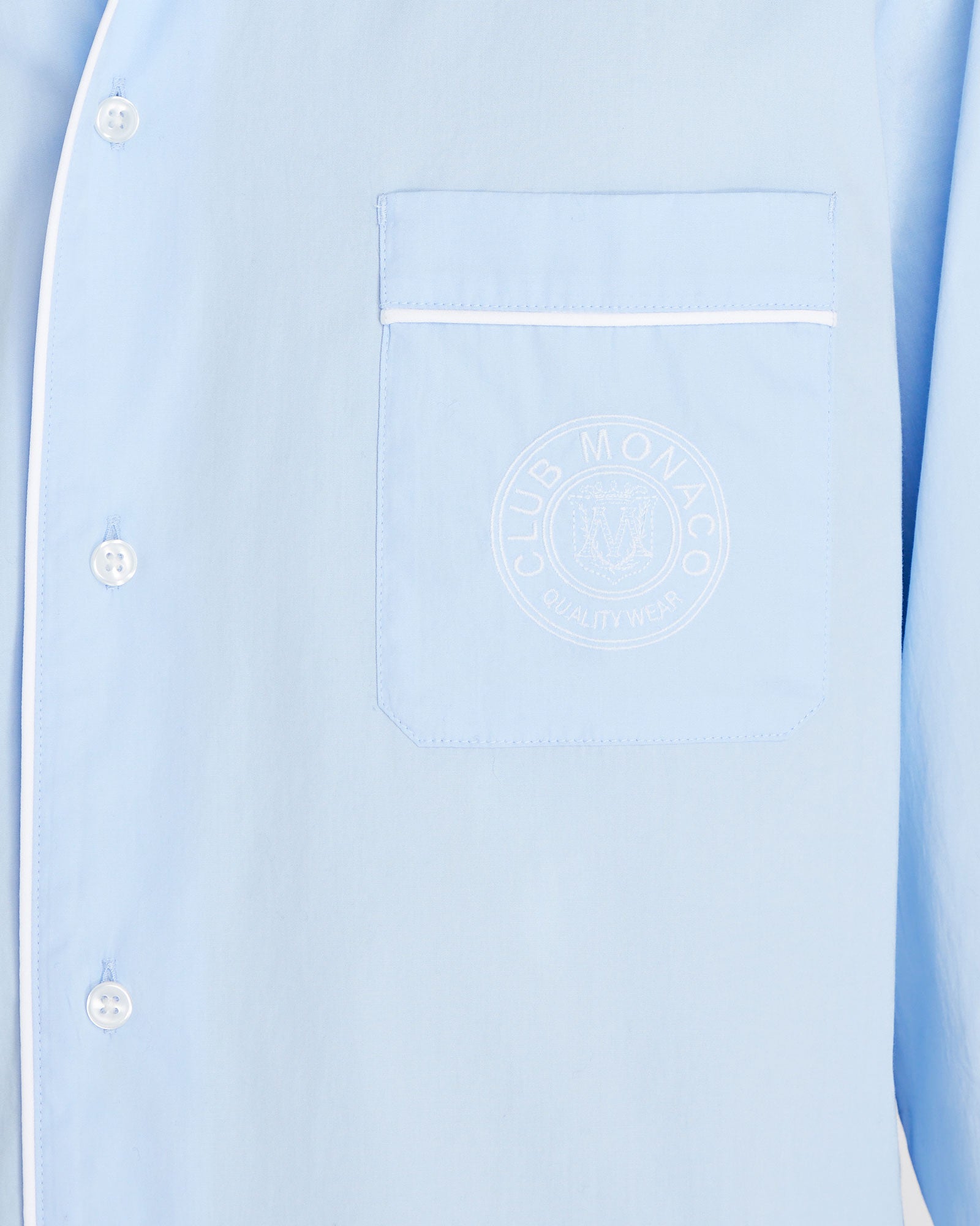 CLUB MONACO - Crest Pajama Set - Light Blue