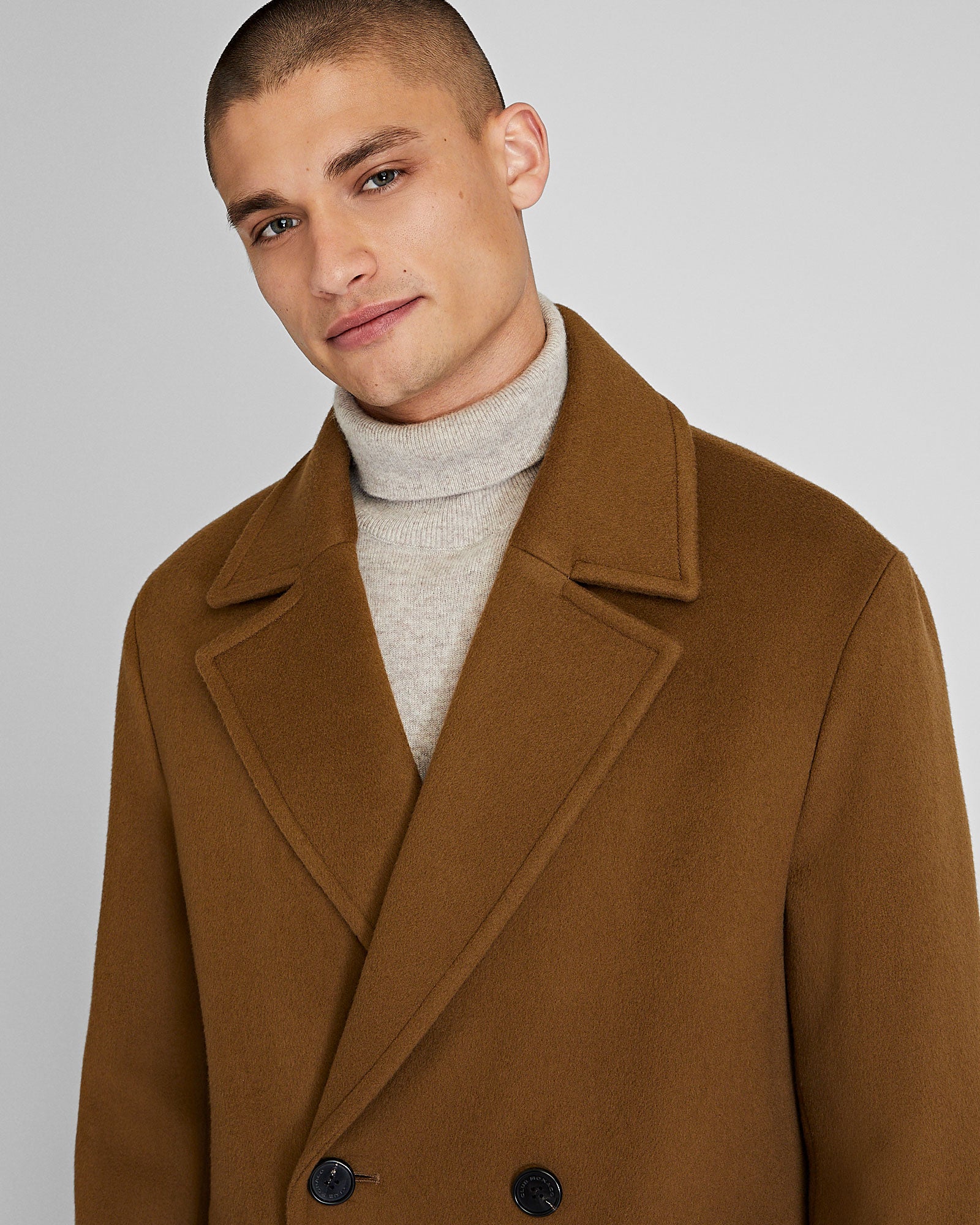 CLUB MONACO - Manteau croisé en laine Capsule - Chameau