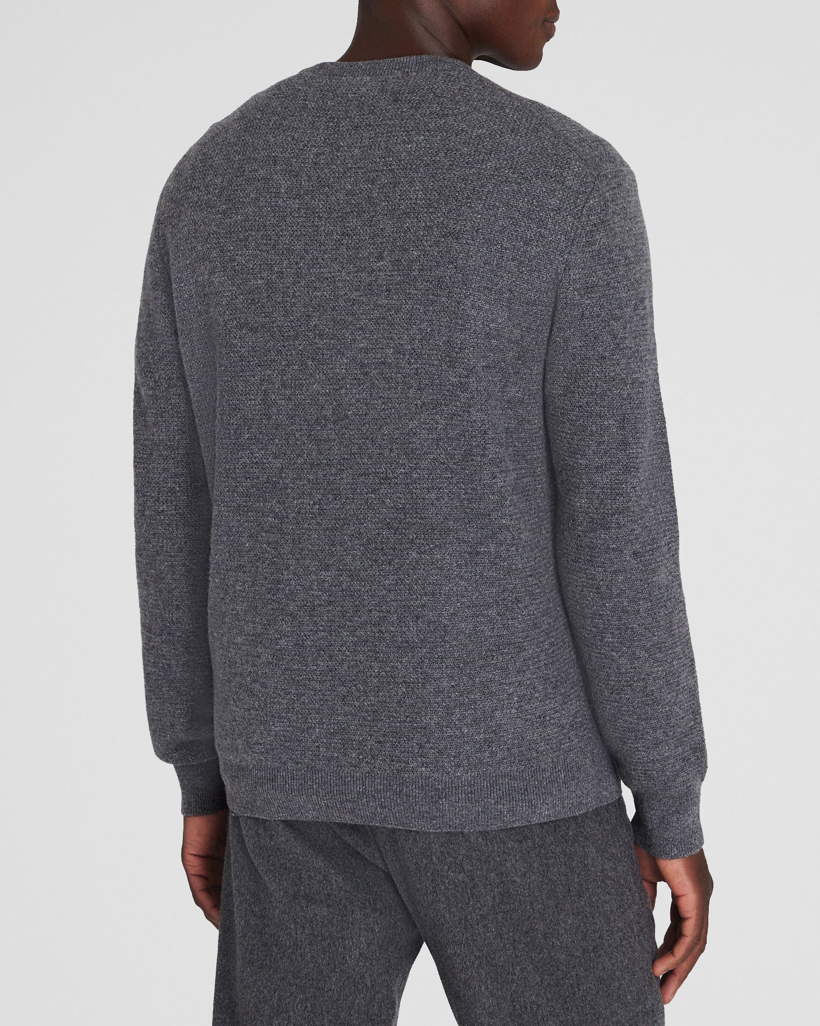 CLUB MONACO - Chandail ras du cou en cachemire - Gris Chiné Moyen