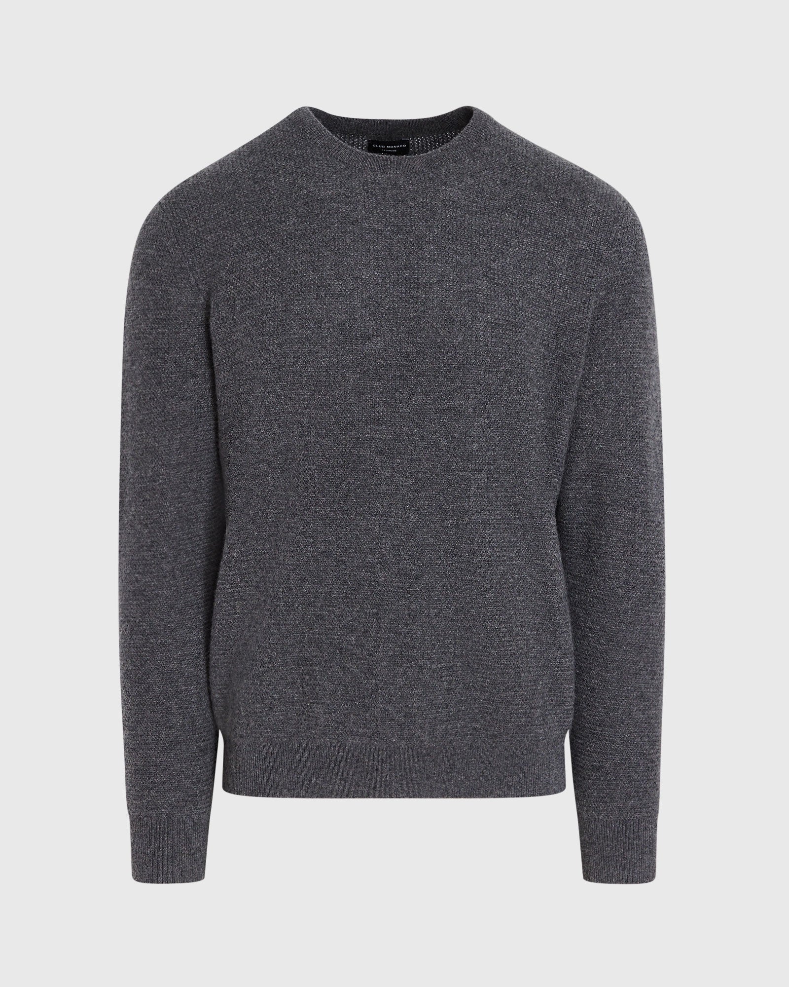 CLUB MONACO - Chandail ras du cou en cachemire - Gris Chiné Moyen