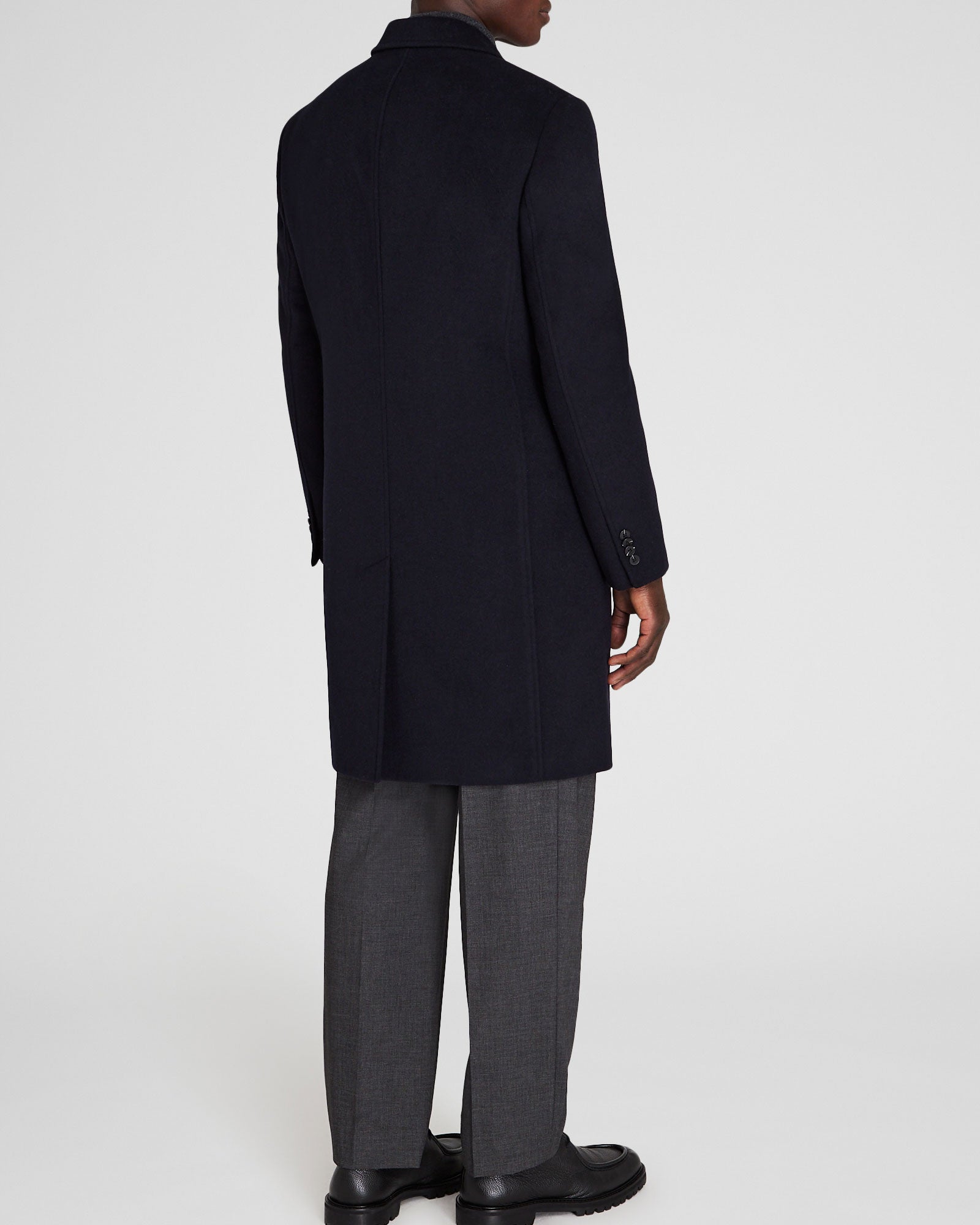 CLUB MONACO - Wool Blend Convertible-Lapel Coat - Navy Mix