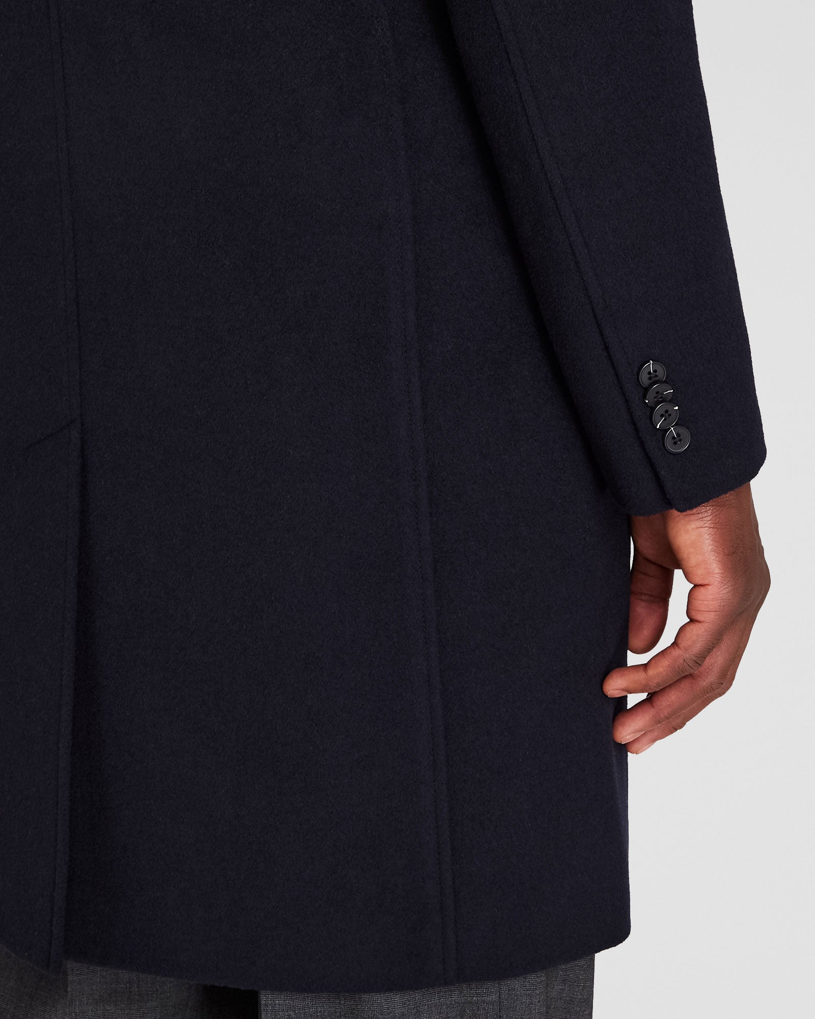 CLUB MONACO - Wool Blend Convertible-Lapel Coat - Navy Mix