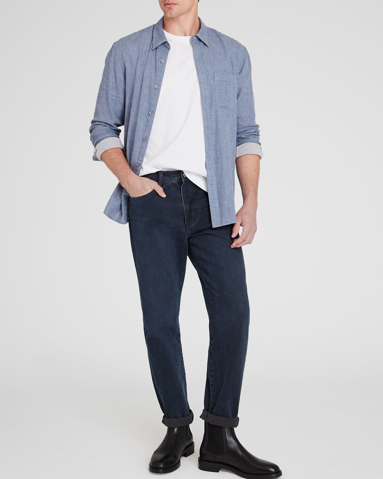 CLUB MONACO - Jeans droits ajustés - Noir