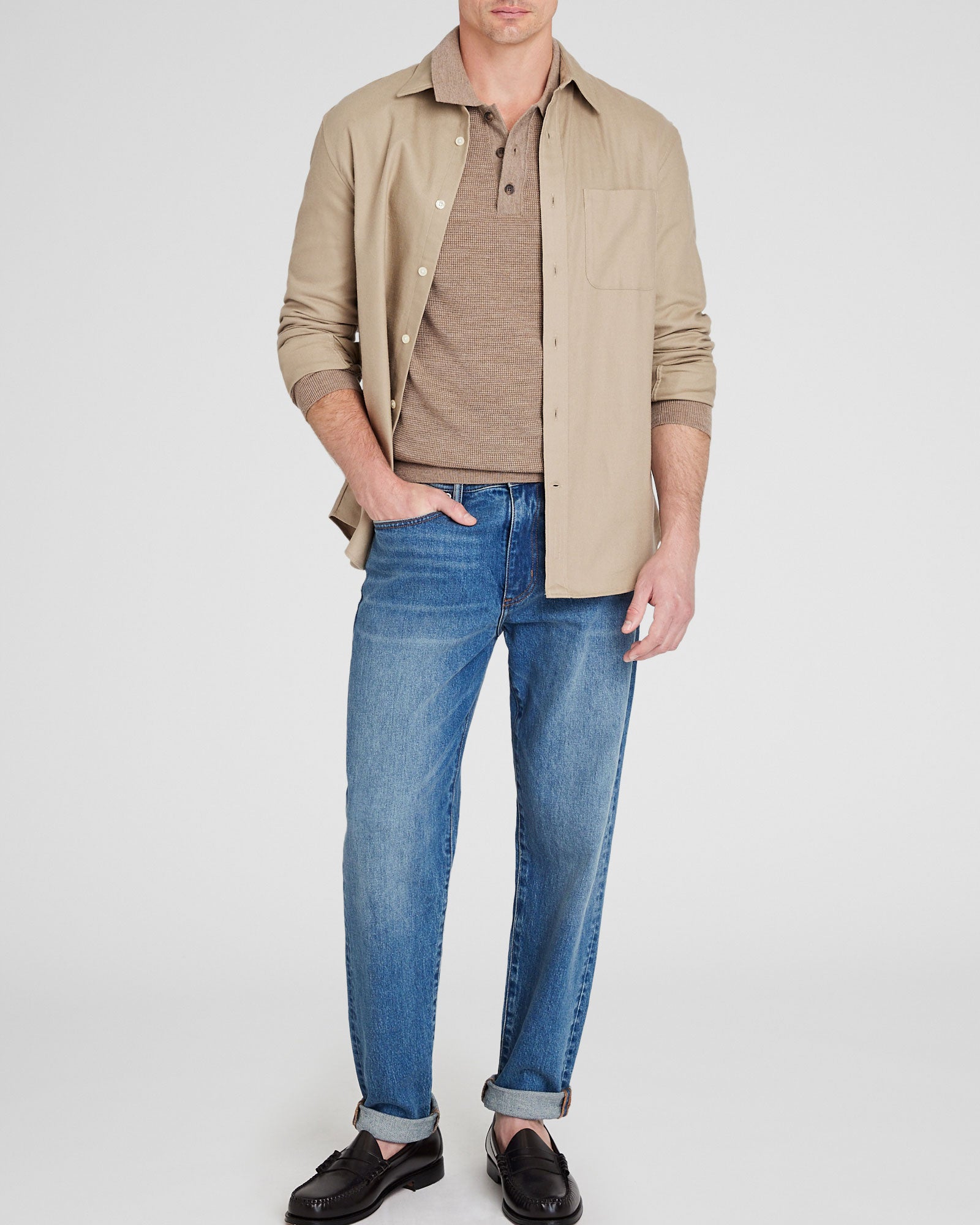 CLUB MONACO - Jeans droits ajustés - Bleu moyen