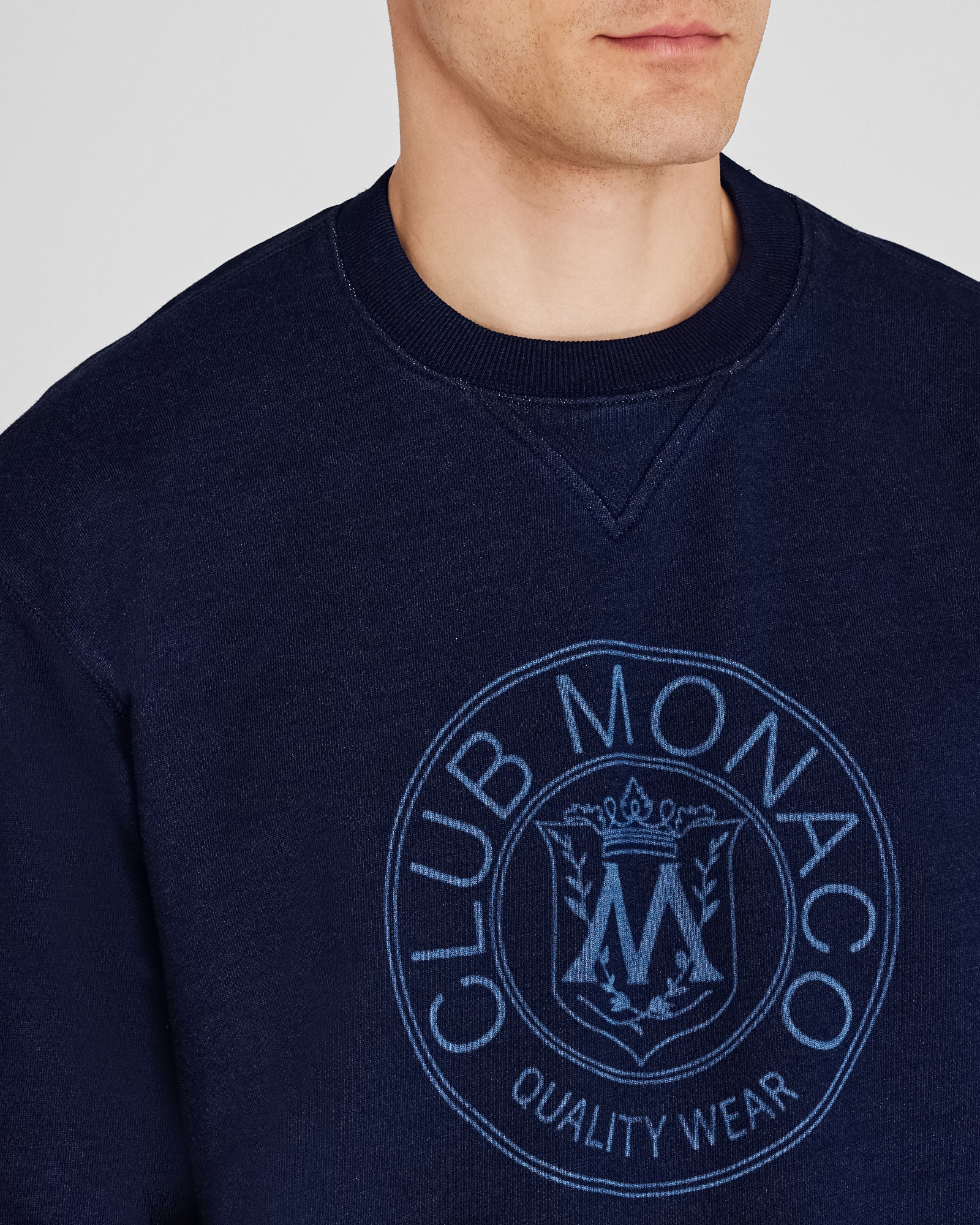 CLUB MONACO - Indigo Crest Crewneck - Dark Blue