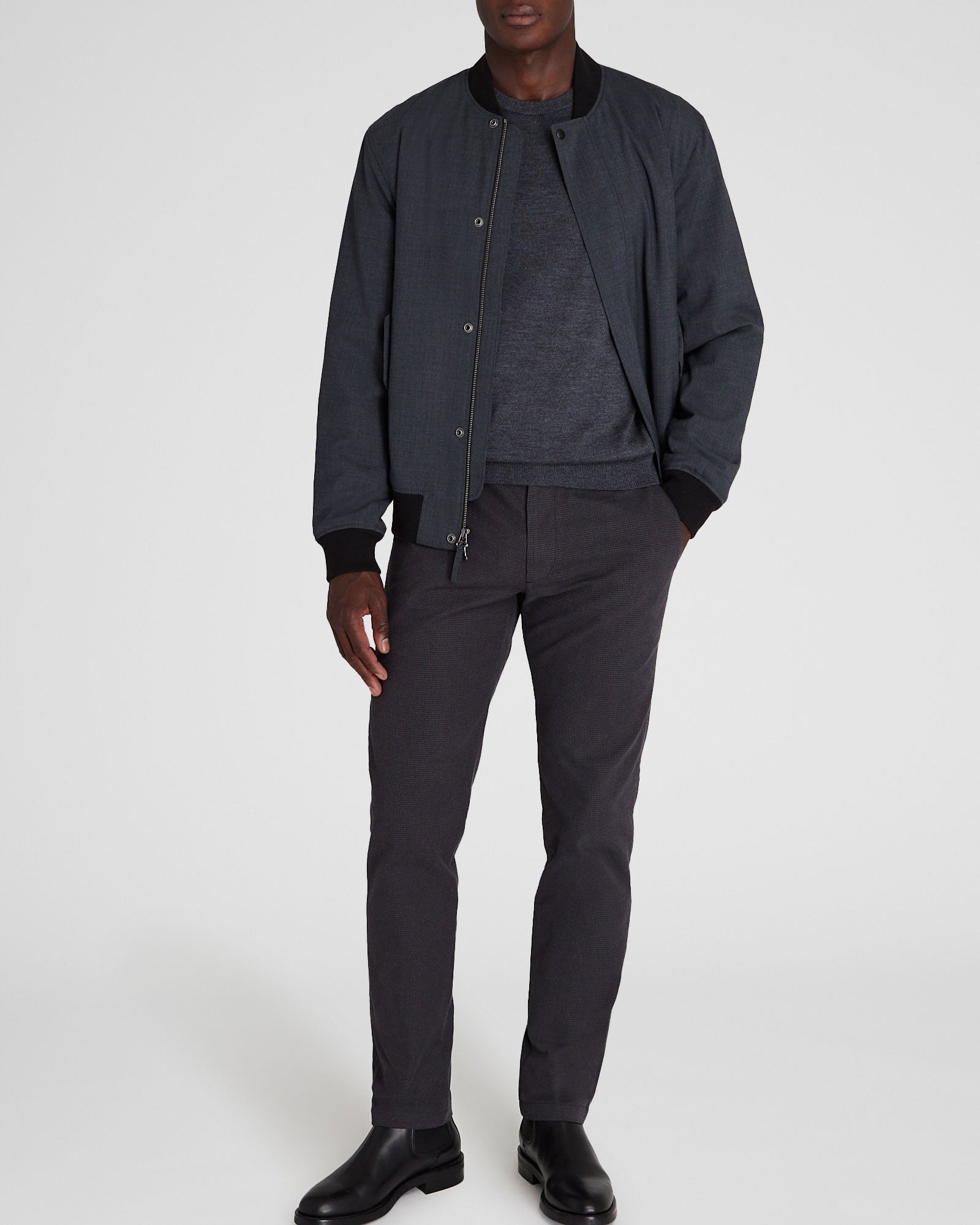 CLUB MONACO - Chandail en mérinos - Anthracite