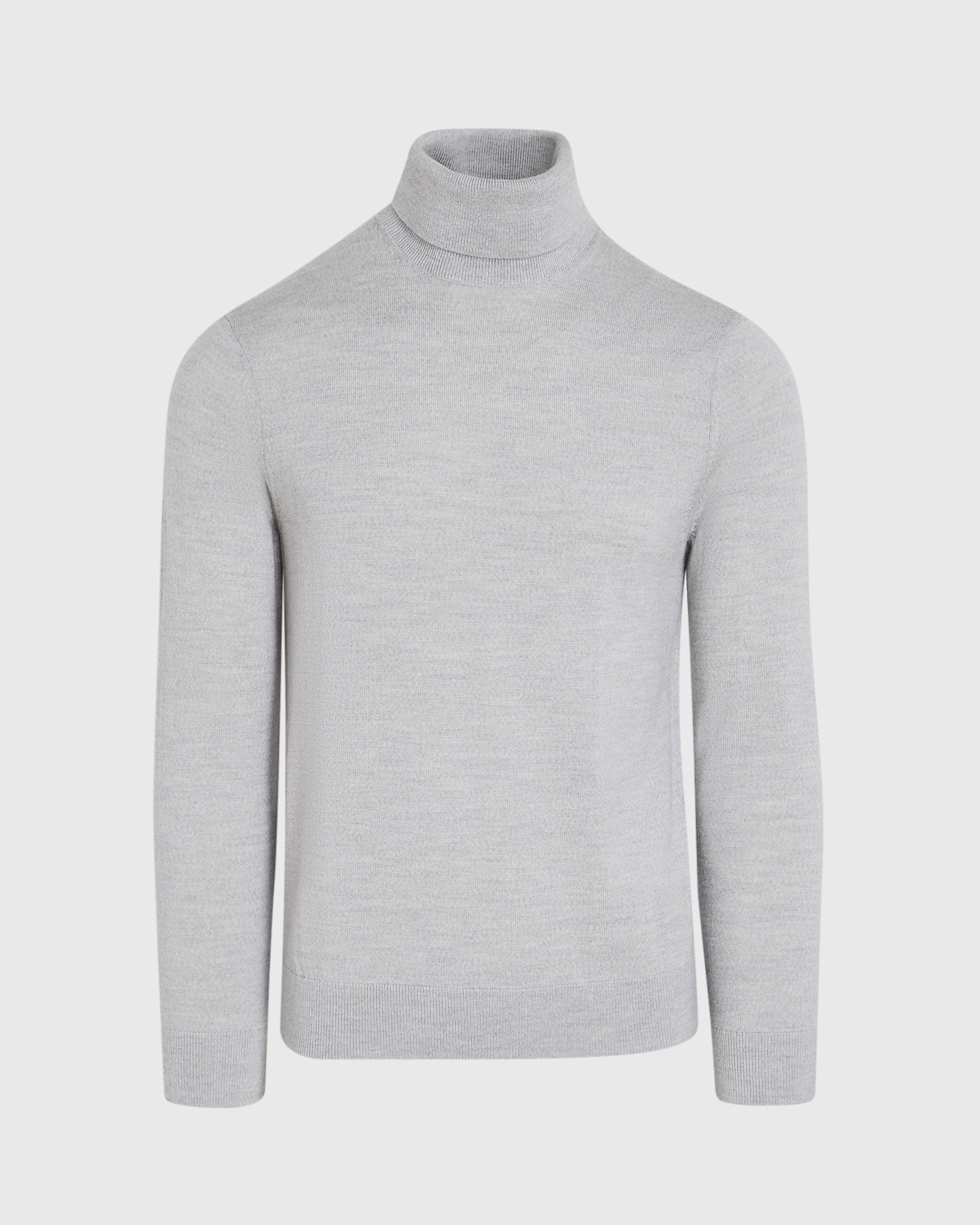 CLUB MONACO - Pull col roulé en laine mérinos - Gris Chiné Clair
