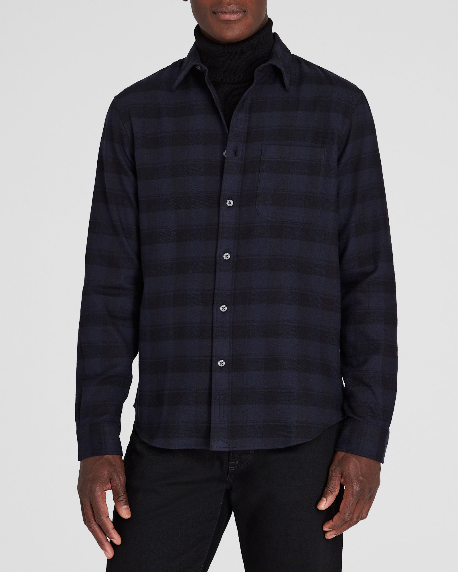 CLUB MONACO - Chemise légère en flanelle - Marine