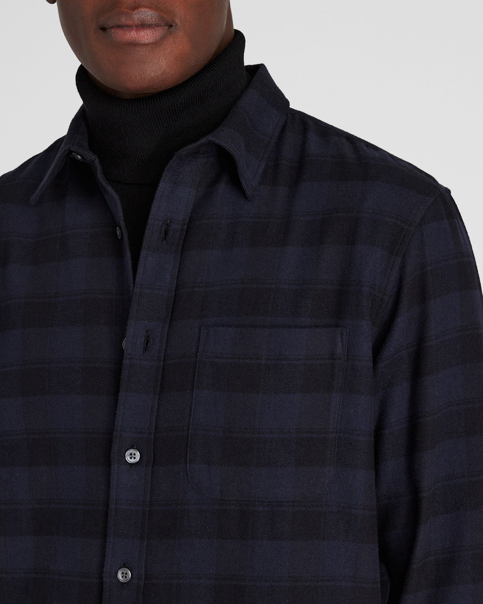 CLUB MONACO - Chemise légère en flanelle - Marine