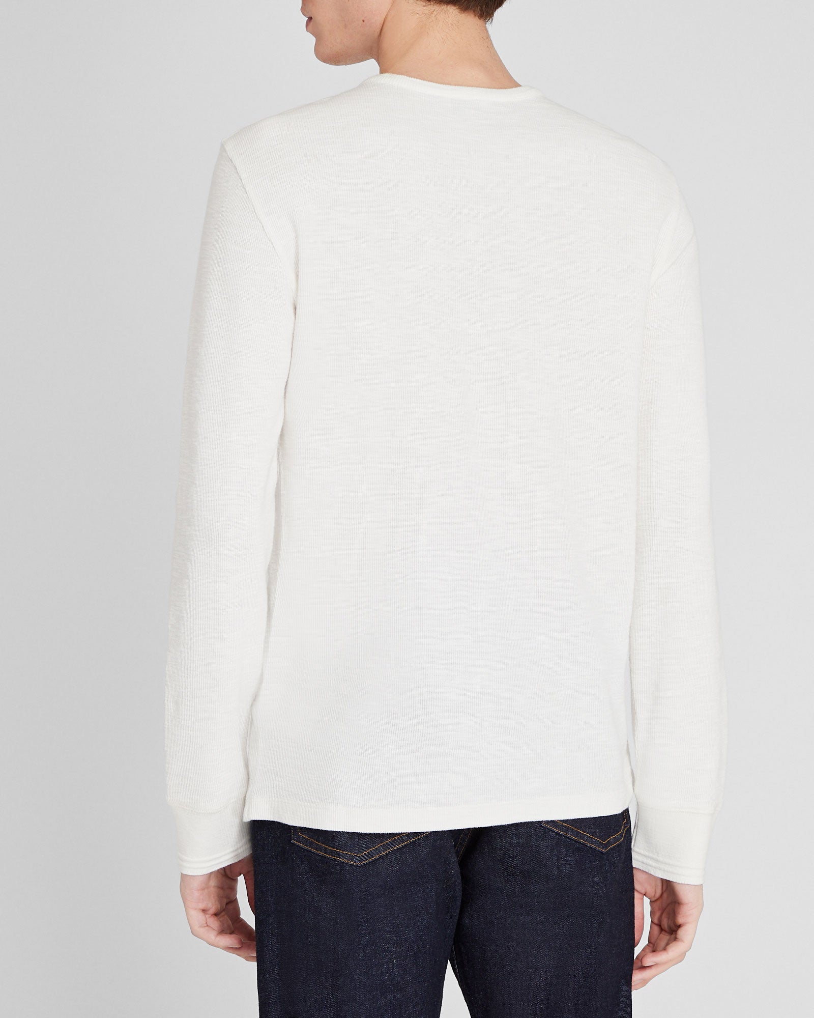 CLUB MONACO - Textured Rib Long-Sleeve Henley - Off White