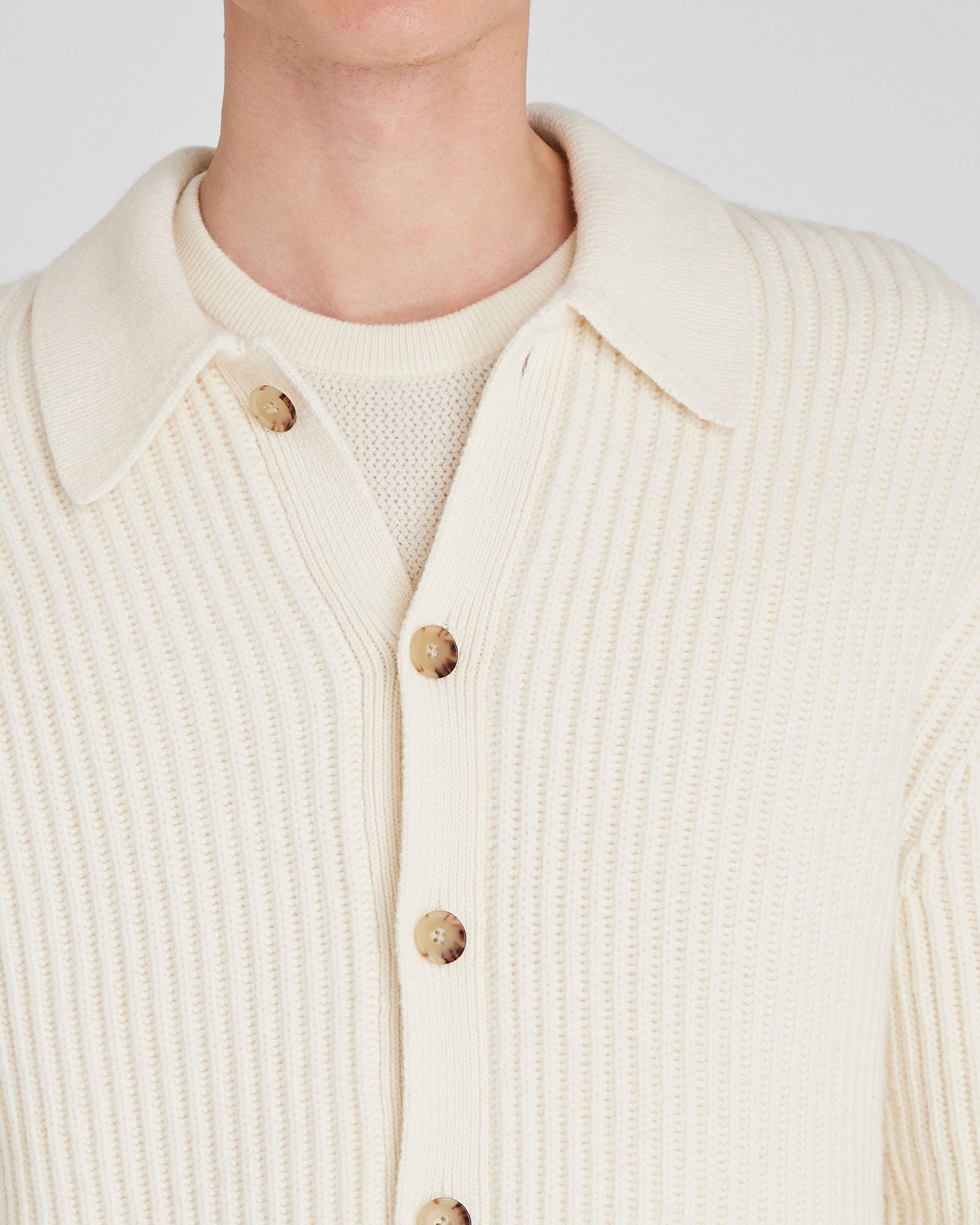 CLUB MONACO - Chunky Collar Cardigan - Off White