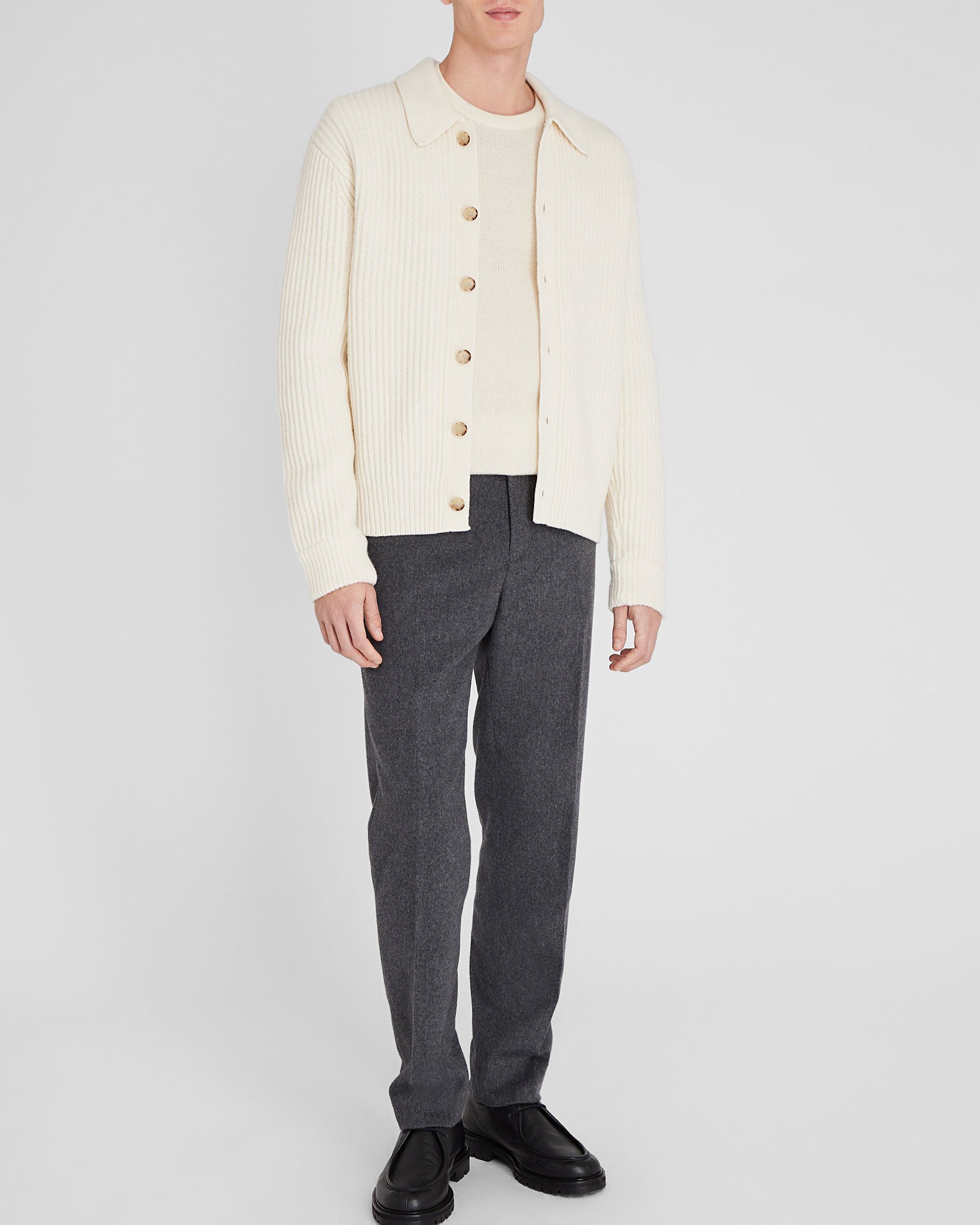 CLUB MONACO - Chunky Collar Cardigan - Off White