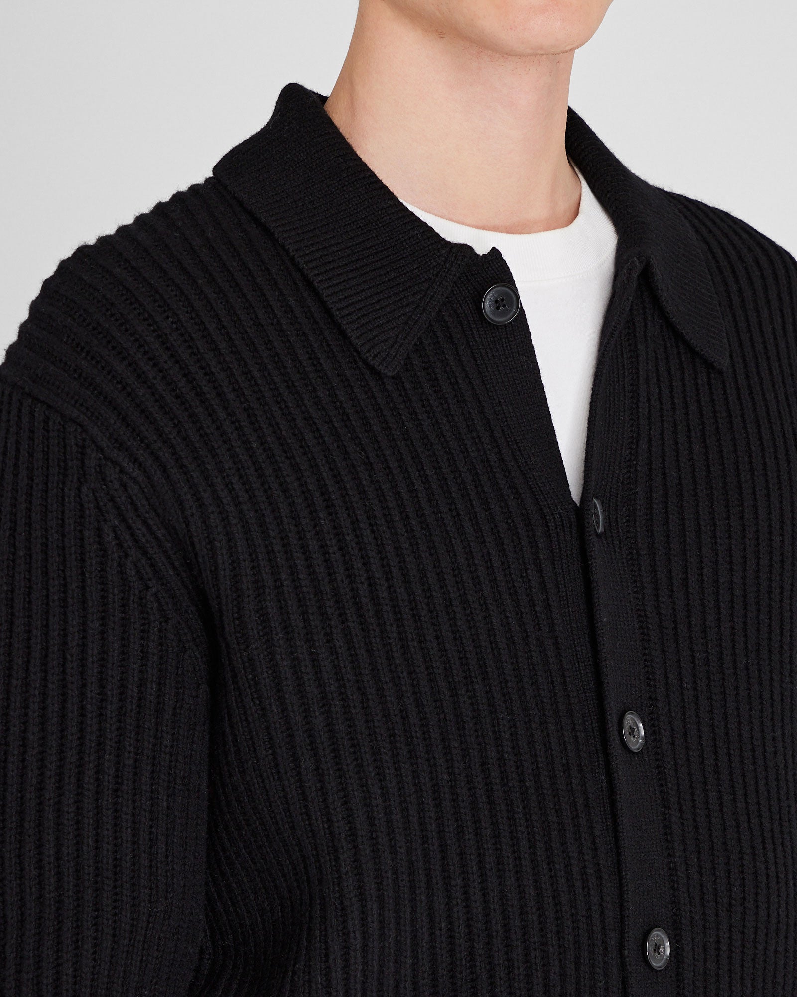 CLUB MONACO - Cardigan à col épais - Noir