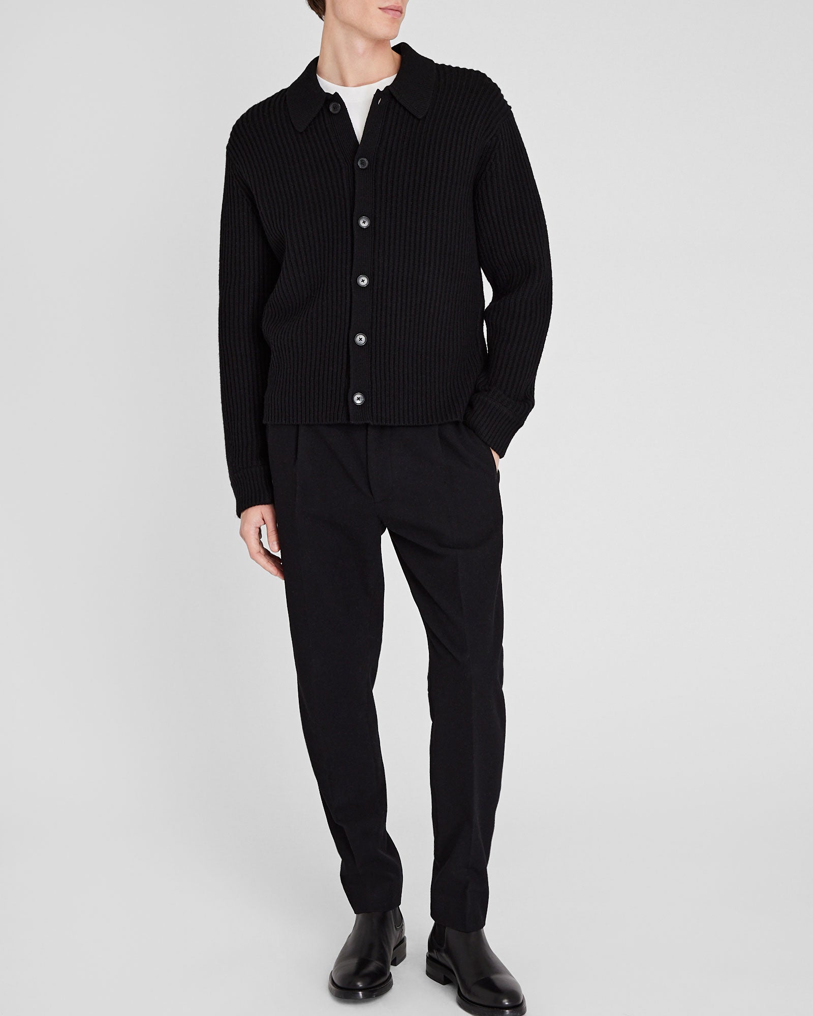 CLUB MONACO - Cardigan à col épais - Noir
