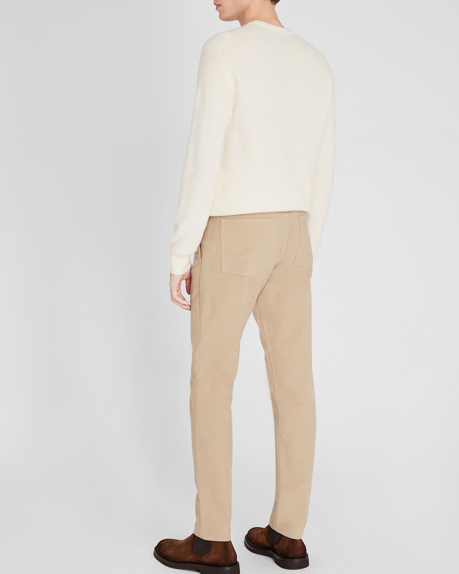 CLUB MONACO - Pantalon coupe droite en moleskine - Beige