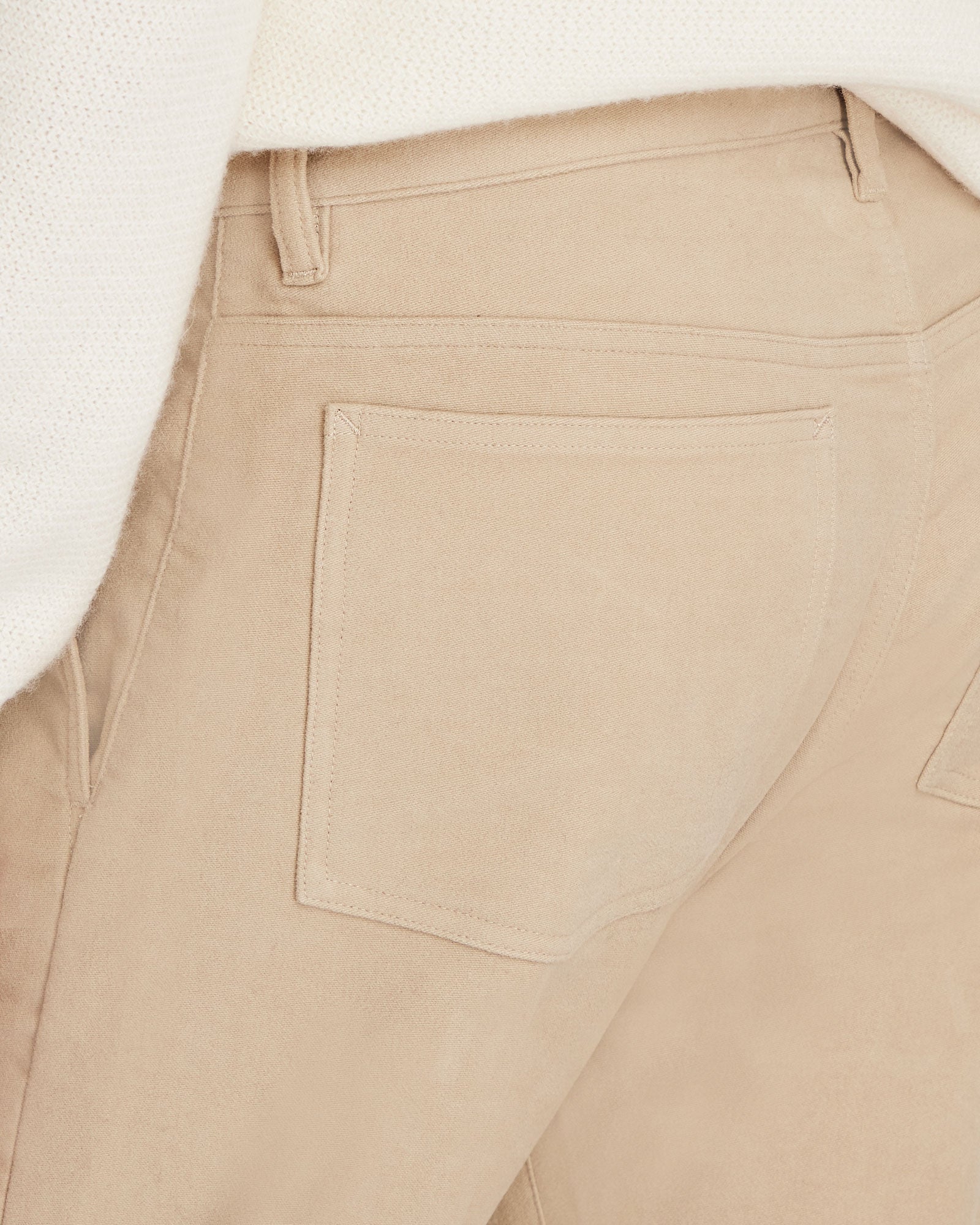 CLUB MONACO - Pantalon coupe droite en moleskine - Beige