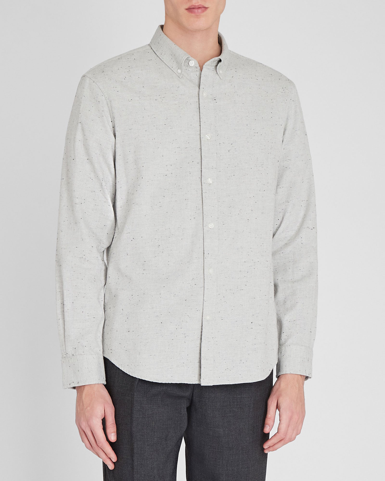 CLUB MONACO - Chemise Donegal en coton - Gris