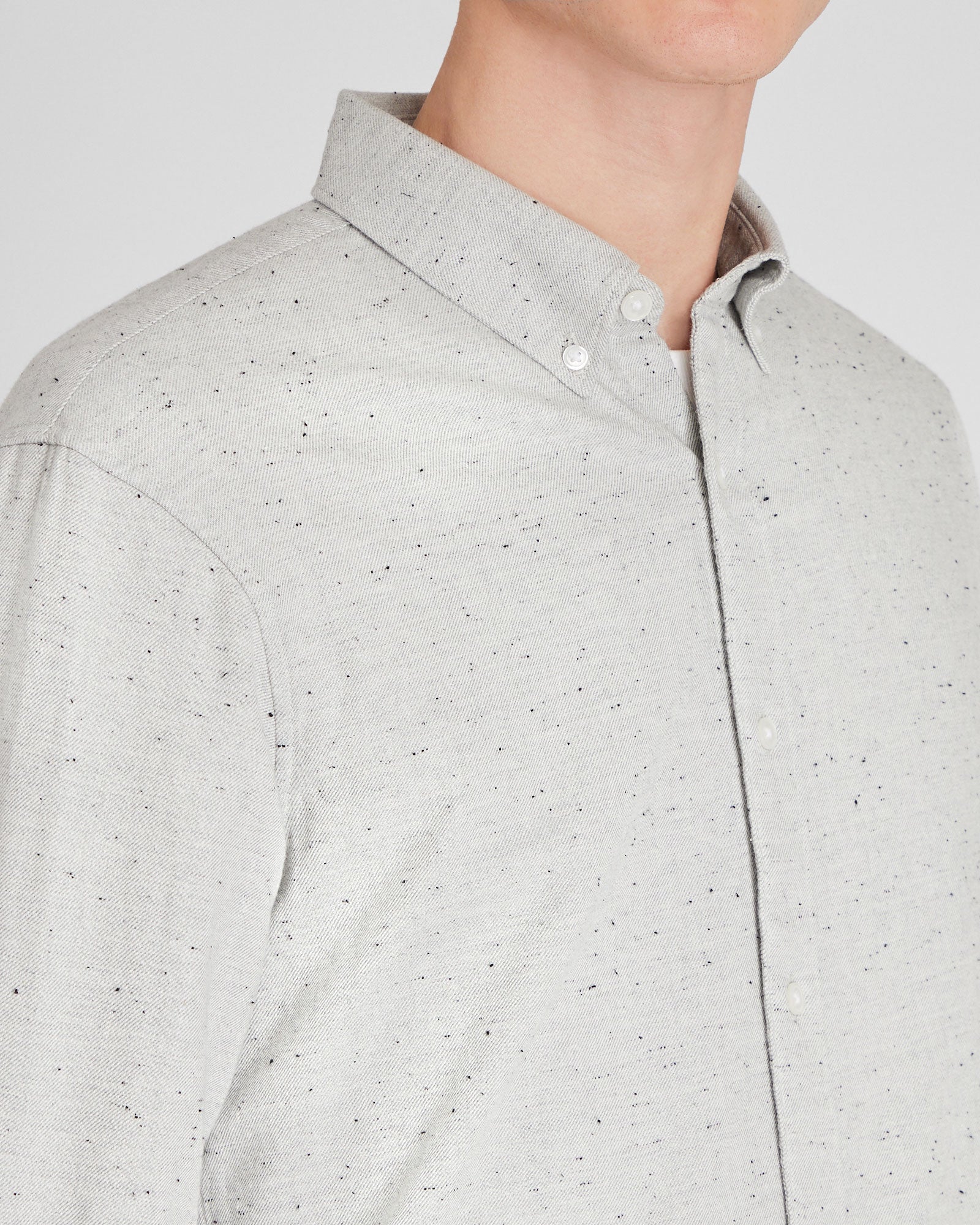 CLUB MONACO - Chemise Donegal en coton - Gris