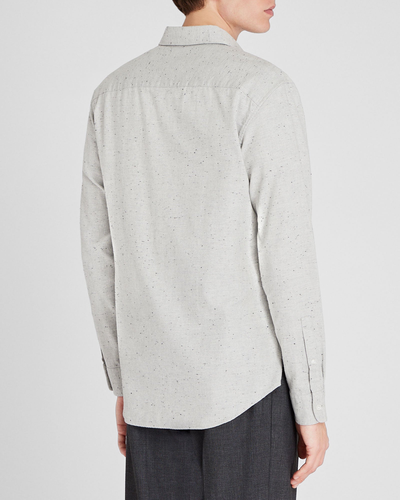 CLUB MONACO - Chemise Donegal en coton - Gris