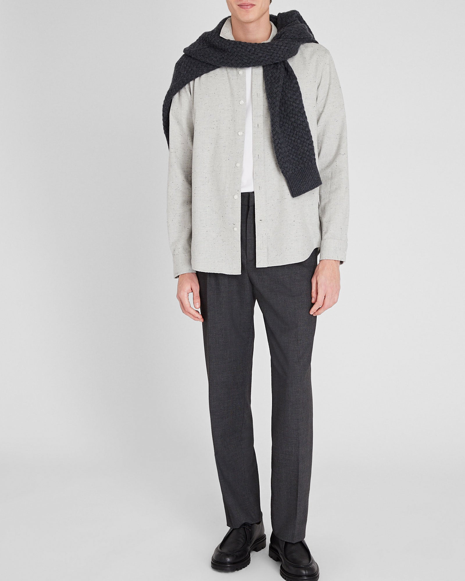 CLUB MONACO - Chemise Donegal en coton - Gris