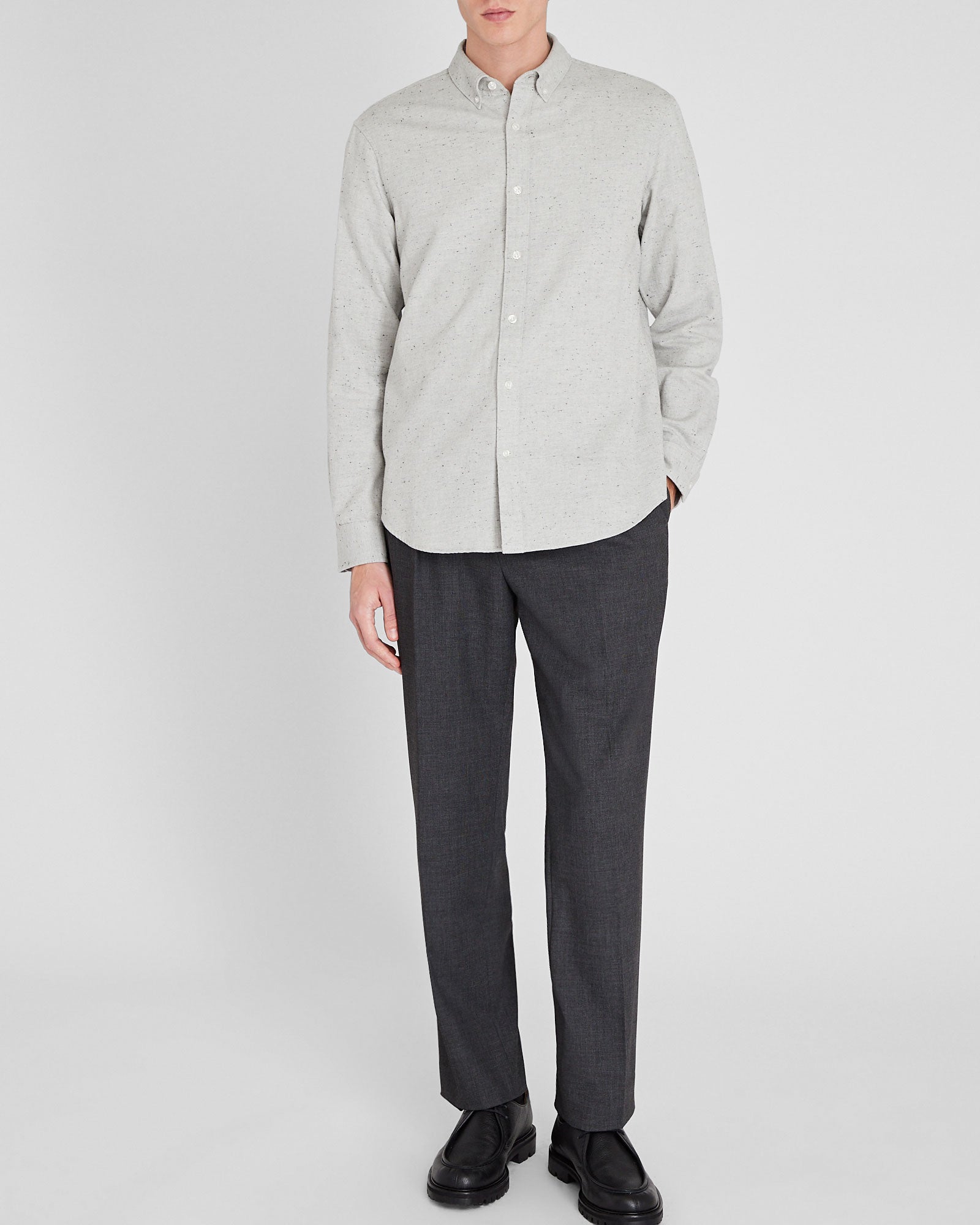 CLUB MONACO - Chemise Donegal en coton - Gris