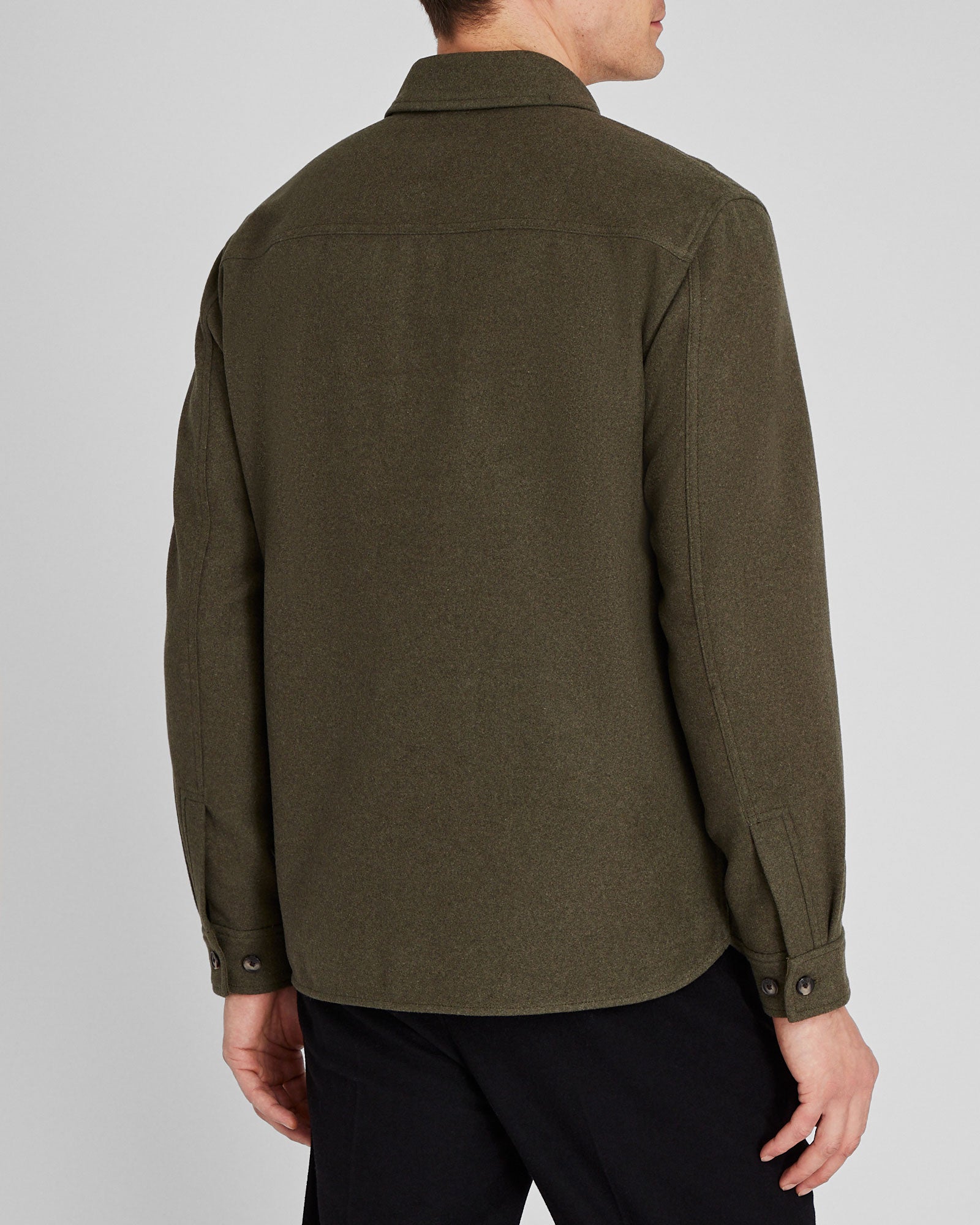 CLUB MONACO - Textured Utility Shirt Jacket - Olive