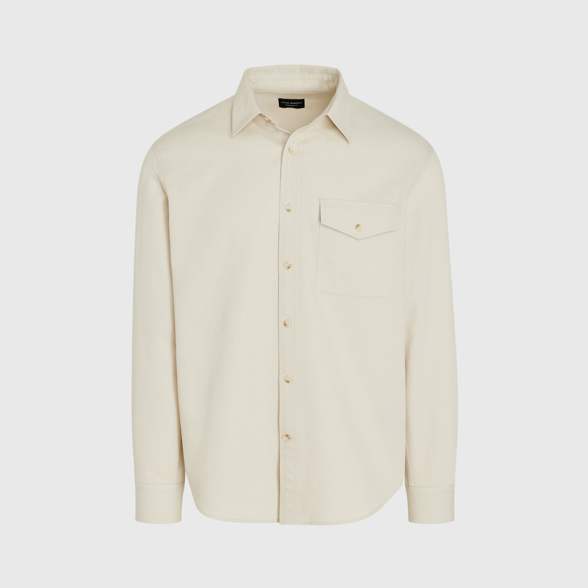 CLUB MONACO - Chemise texturée à manche longue - Gris Pâle