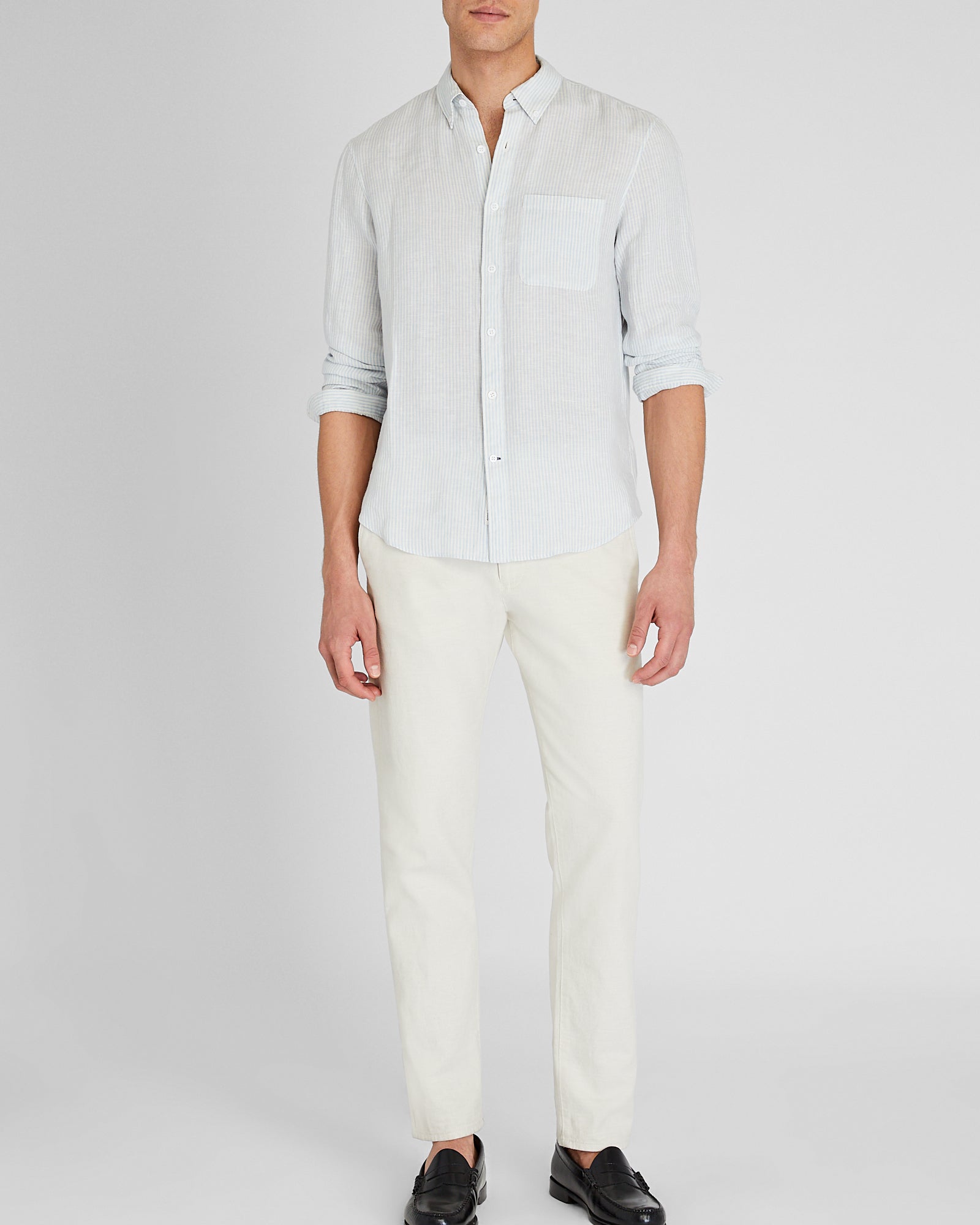 CLUB MONACO - Slim Long-Sleeve Button-Down Linen Shirt - Taupe