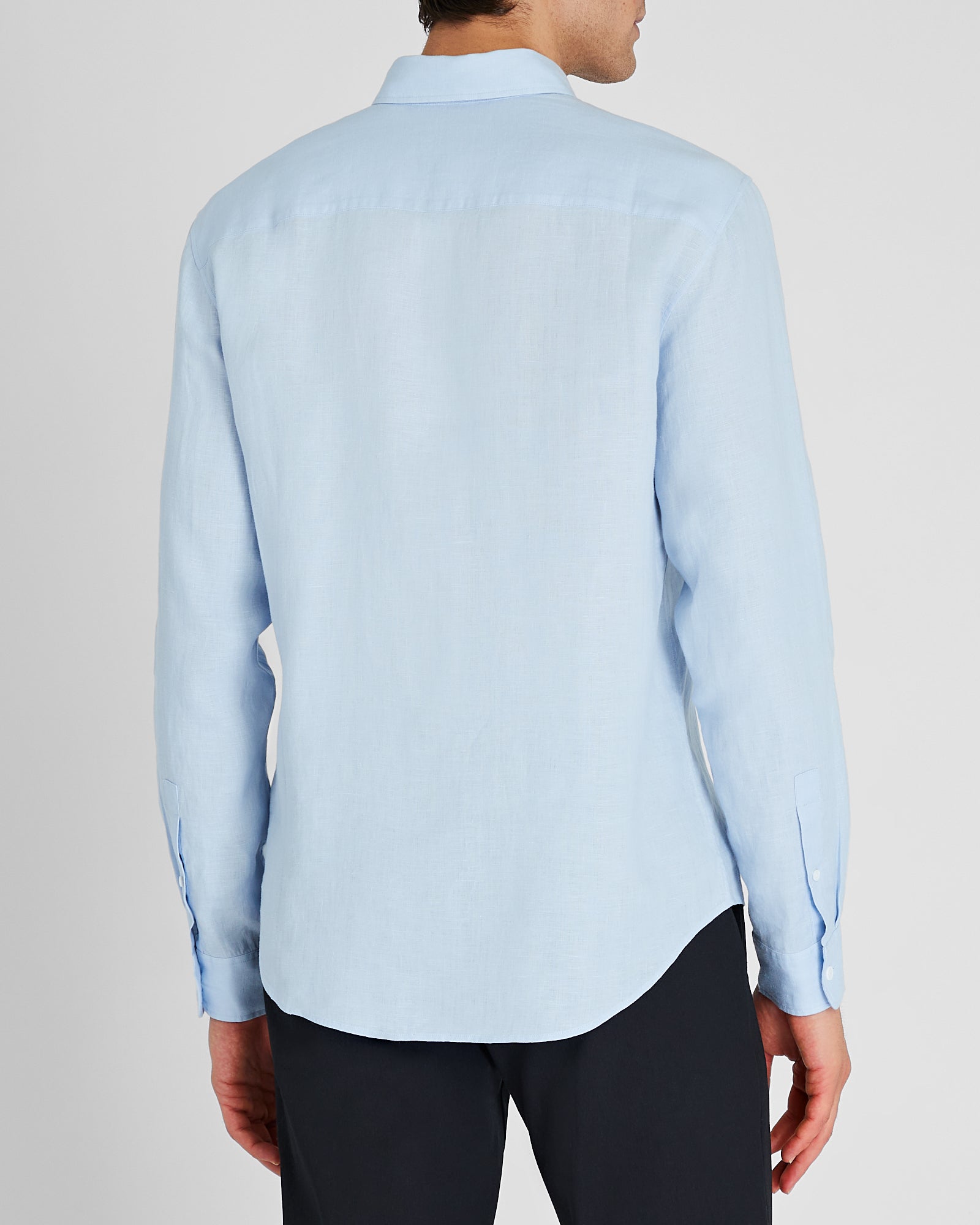 CLUB MONACO - Slim Long-Sleeve Button-Down Linen Shirt - Light Blue