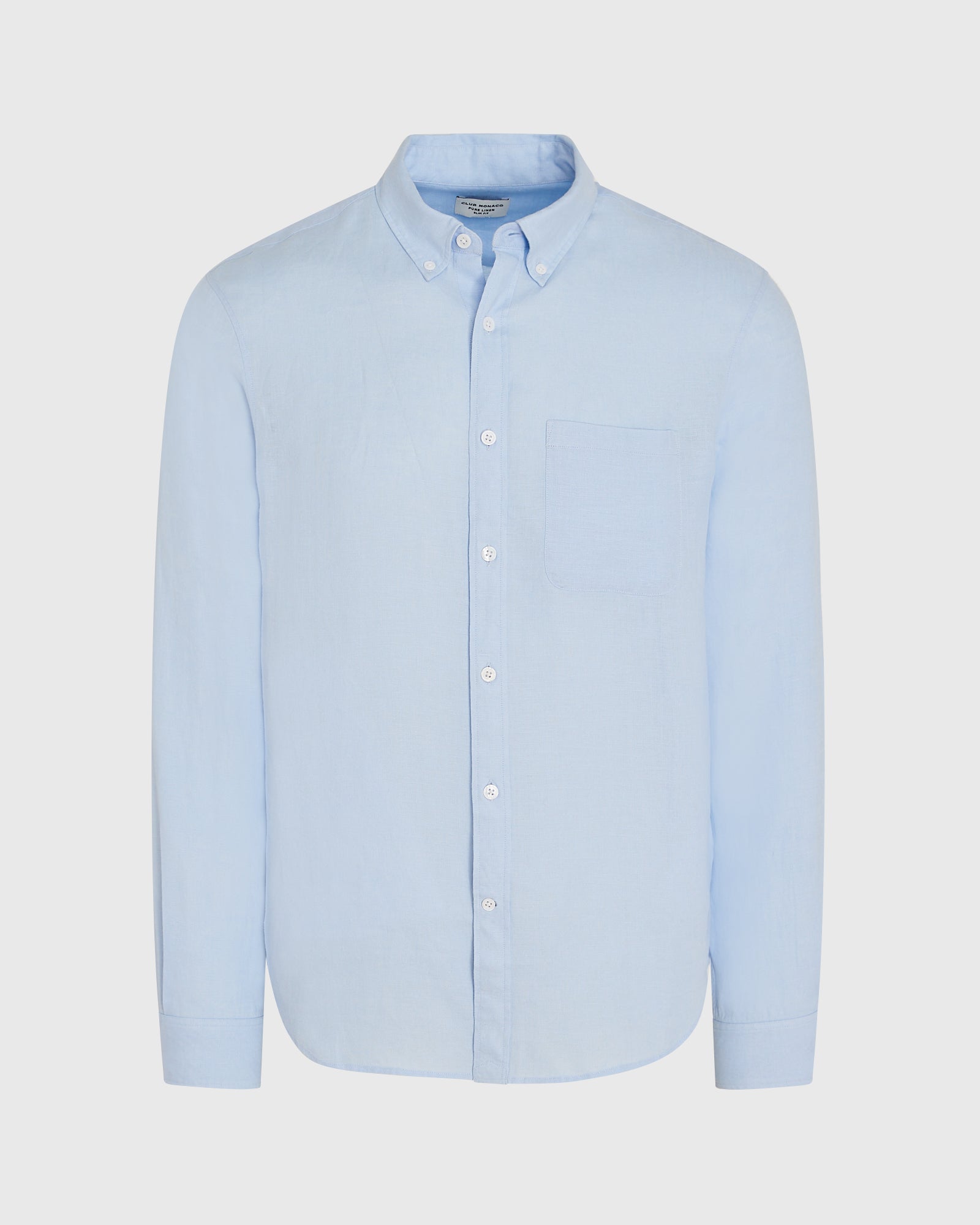 CLUB MONACO - Slim Long-Sleeve Button-Down Linen Shirt - Light Blue