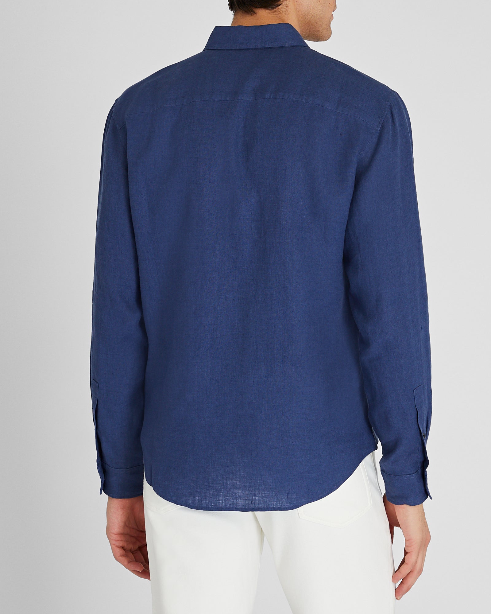 CLUB MONACO - Slim Long-Sleeve Button-Down Linen Shirt - Medium Blue