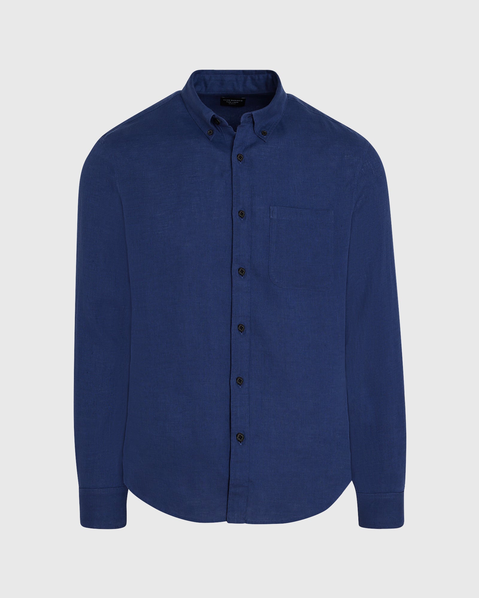 CLUB MONACO - Slim Long-Sleeve Button-Down Linen Shirt - Medium Blue