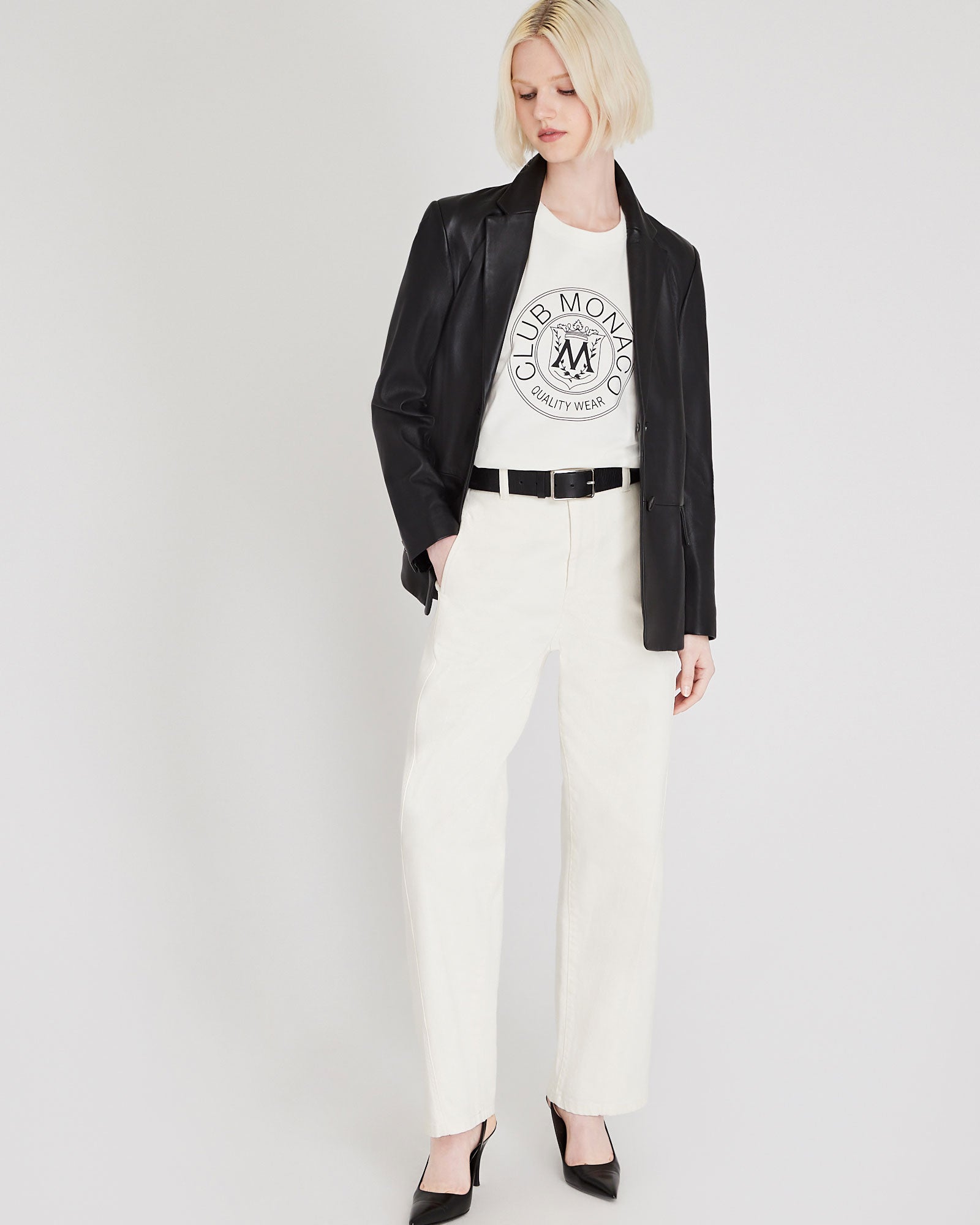 CLUB MONACO - Crest Tee - White