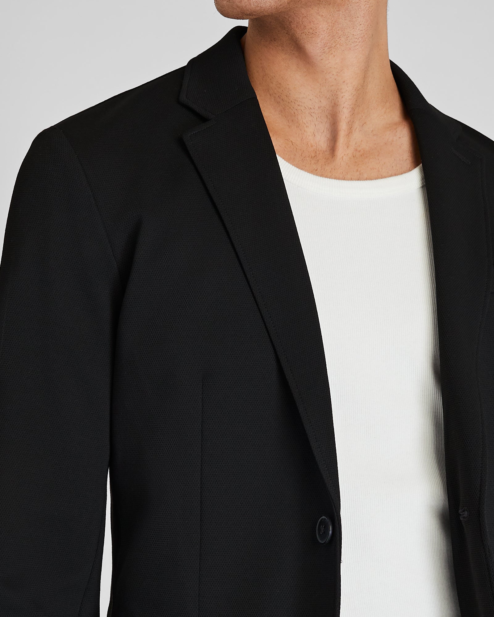 CLUB MONACO - Deconstructed Pique Knit Blazer - Noir