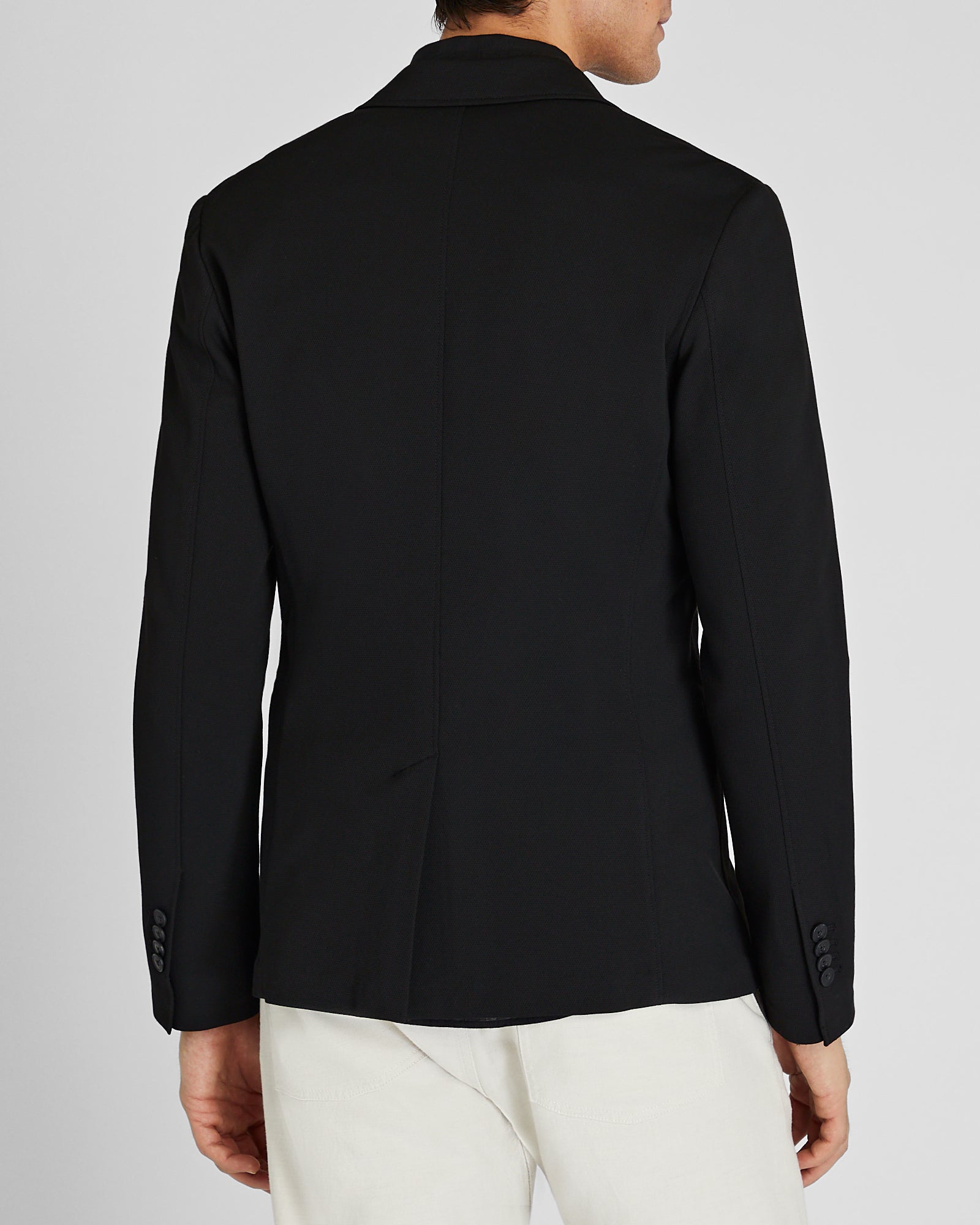 CLUB MONACO - Deconstructed Pique Knit Blazer - Black
