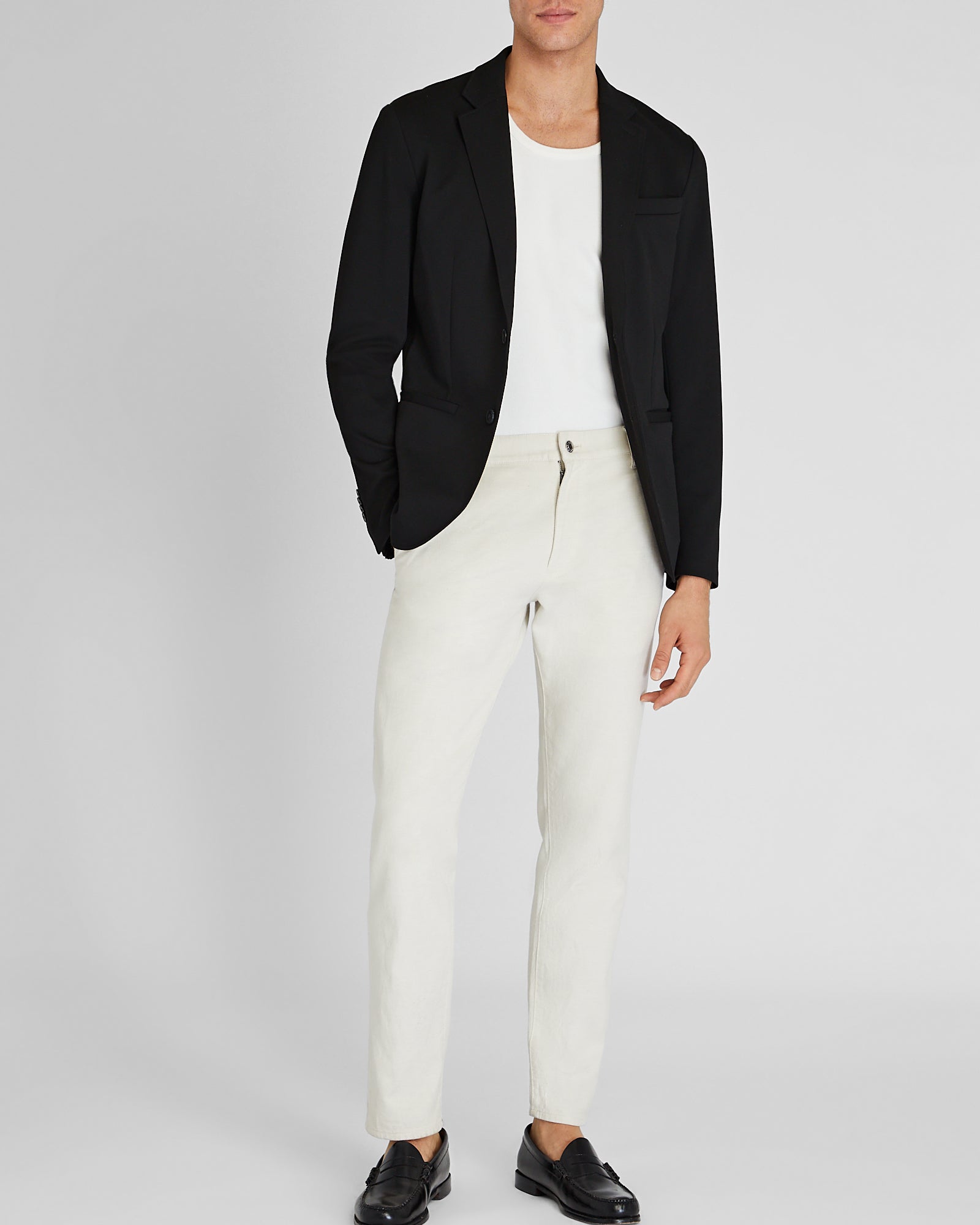 CLUB MONACO - Deconstructed Pique Knit Blazer - Black