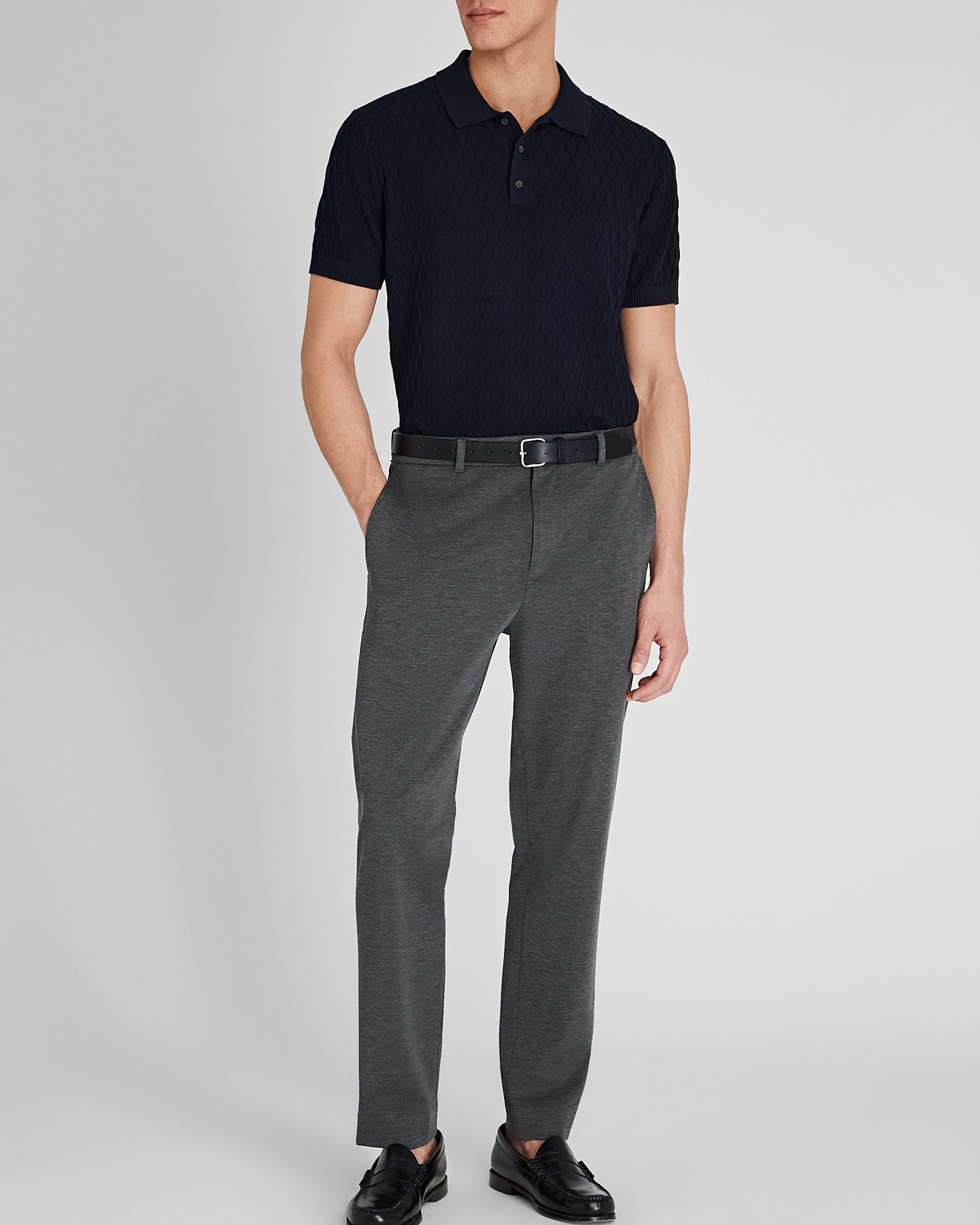 CLUB MONACO - Pantalon fuselé en tricot - Anthracite