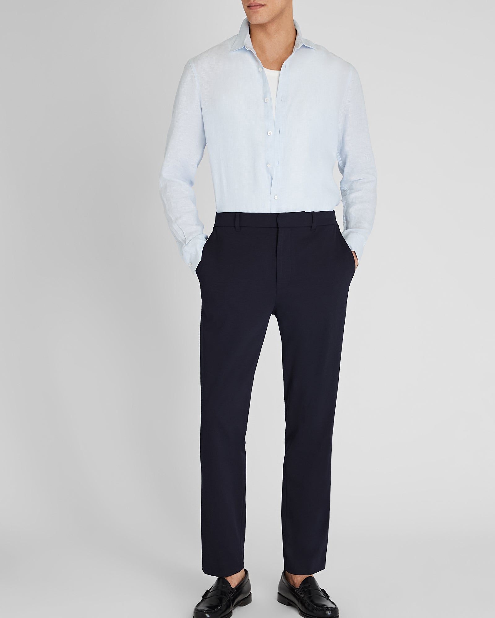 CLUB MONACO - Pantalon fuselé en tricot - Marine