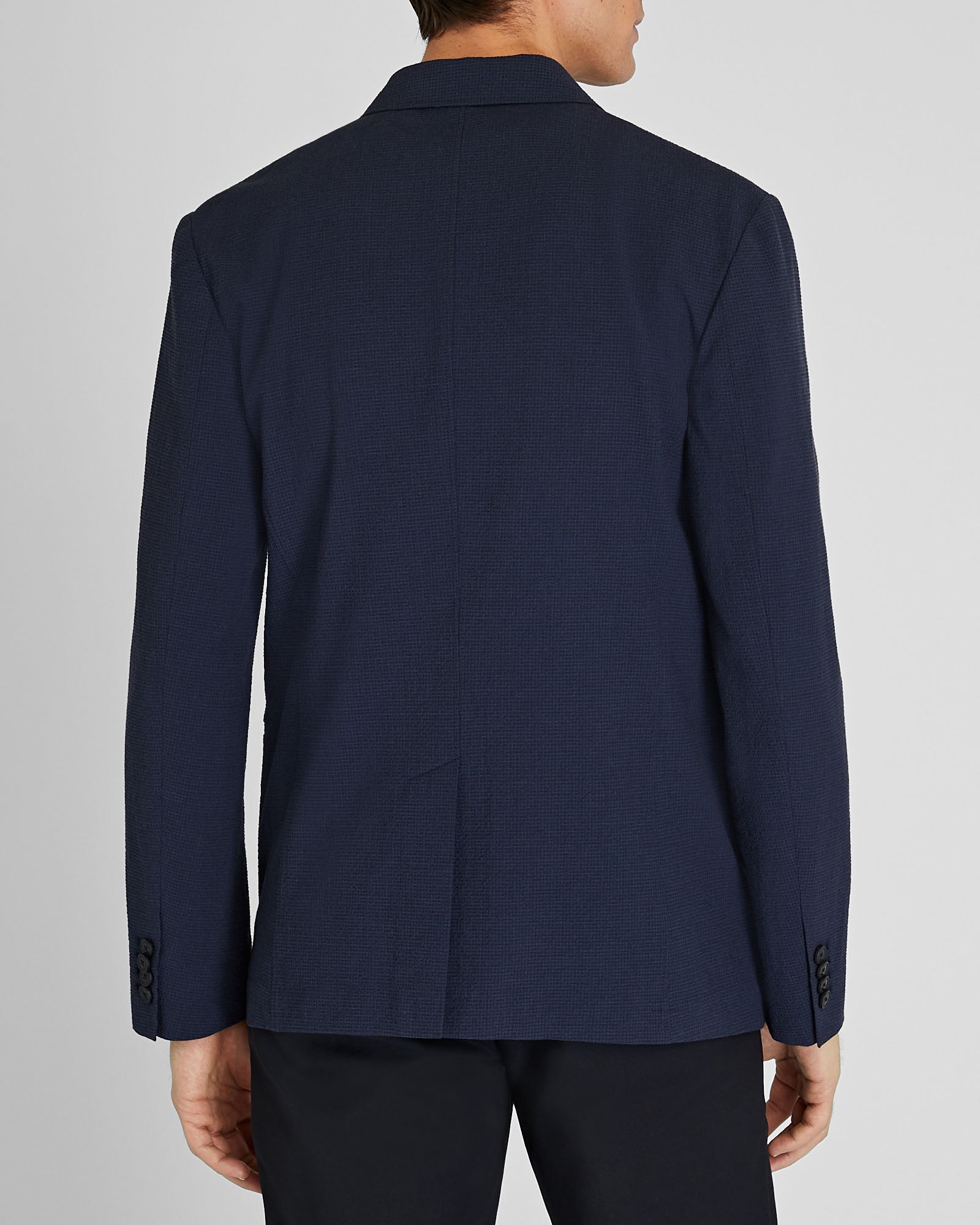 CLUB MONACO - Blazer en seersucker déconstruit - Marine